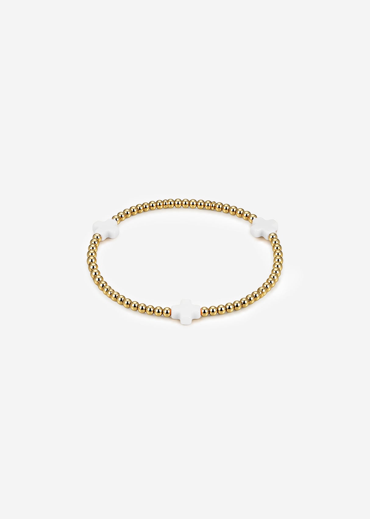 Armband mit weißen Schmucksteinen - gold
