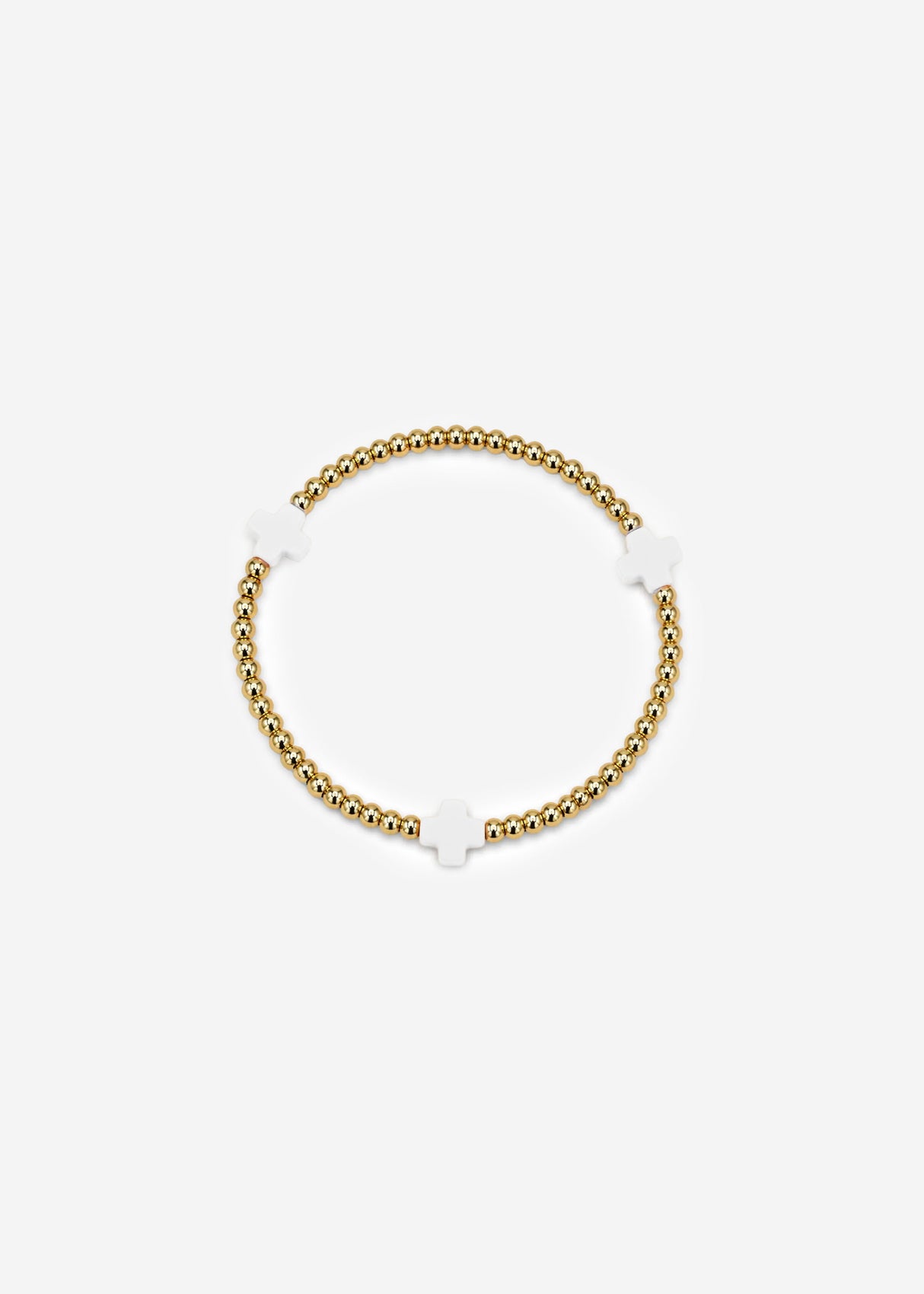 Armband mit weißen Schmucksteinen - gold