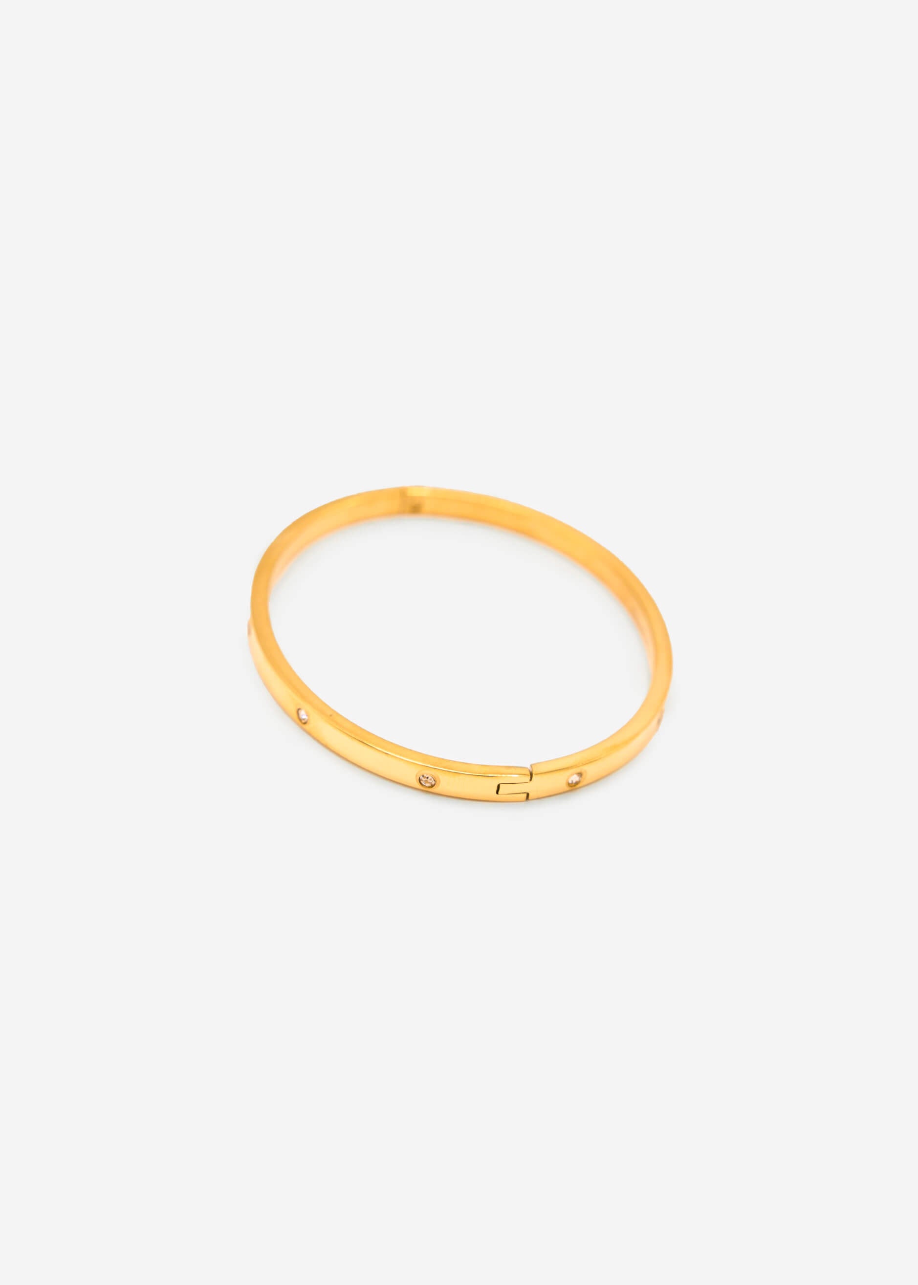Bangle with glitter stones - gold