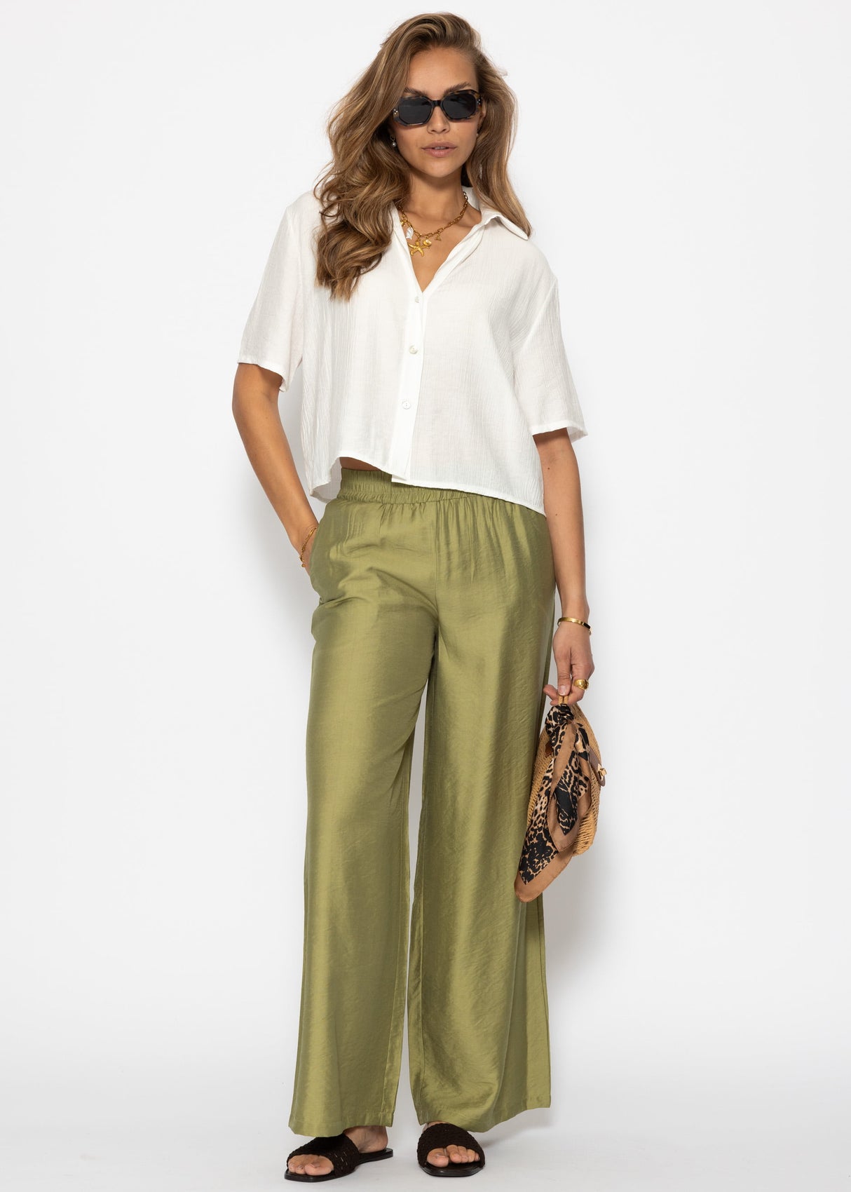 Blouse in Crincle optics - white