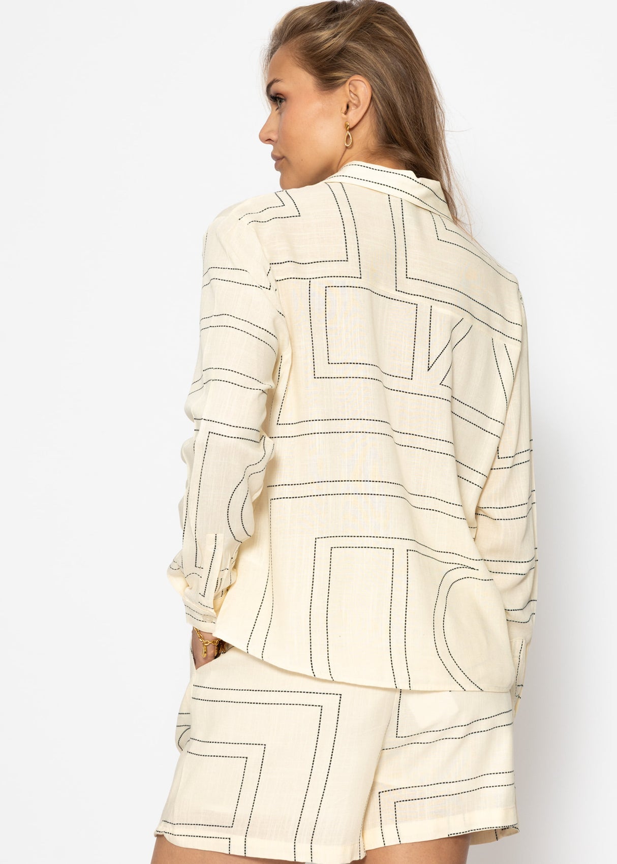 Blouse with print - cream