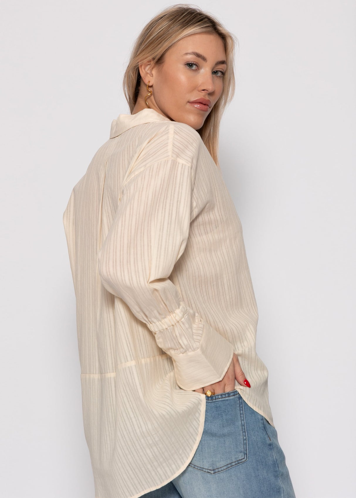 Bluse mit Ärmeldetails - buttergelb