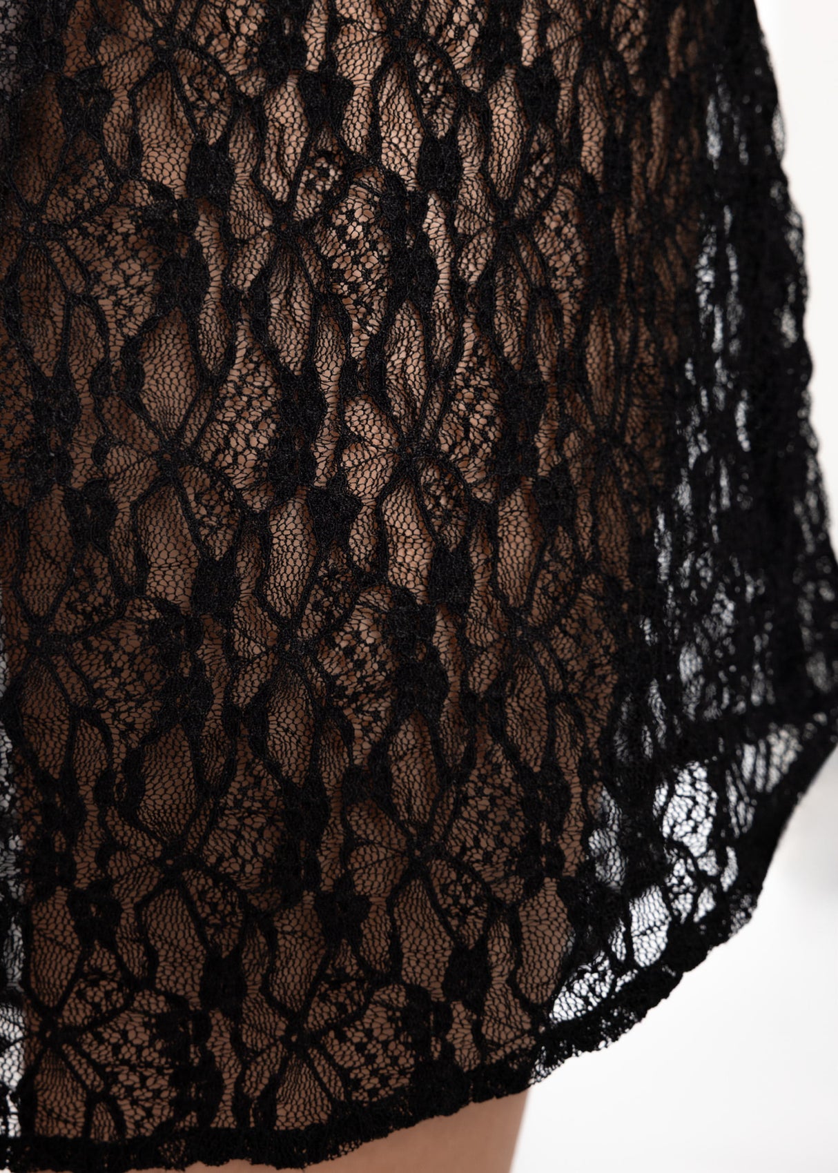 Lace blouse skirt - black