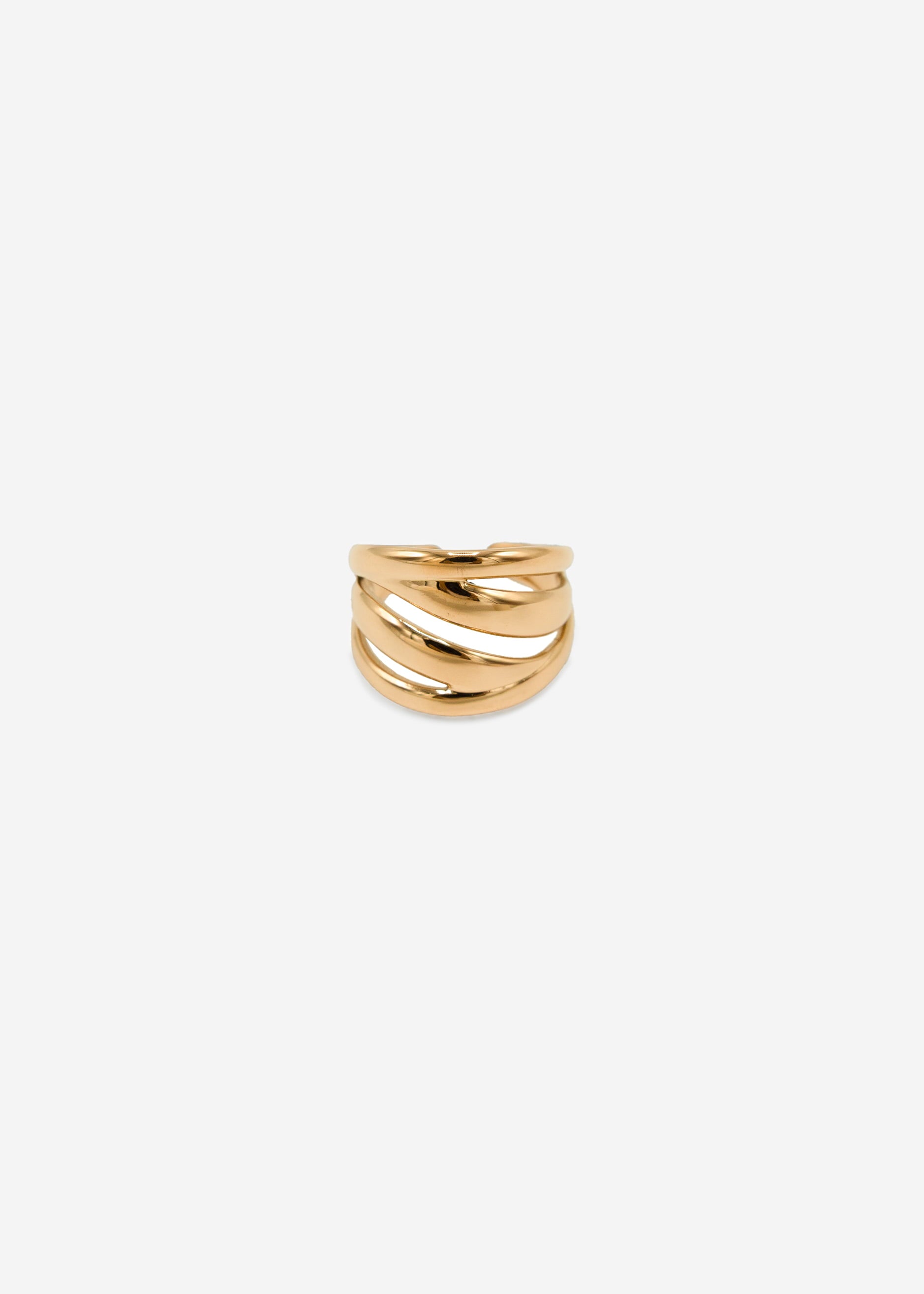 Wider, winding ring - gold