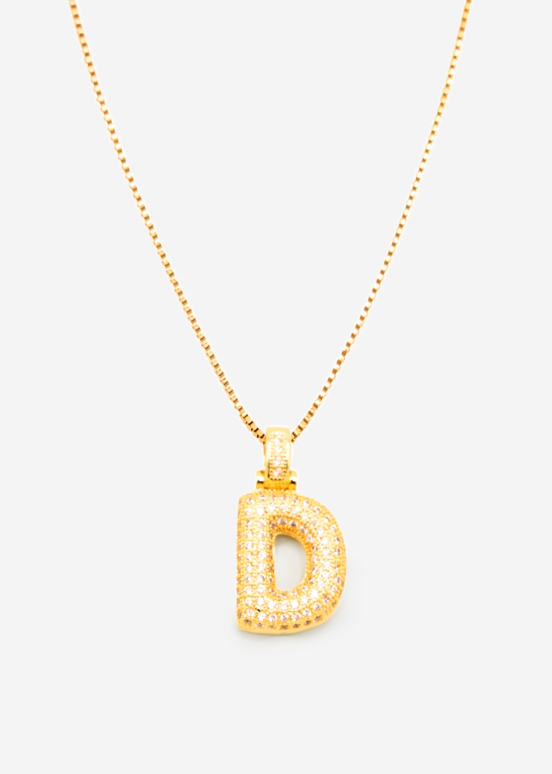 Buchstaben Kette - D - gold