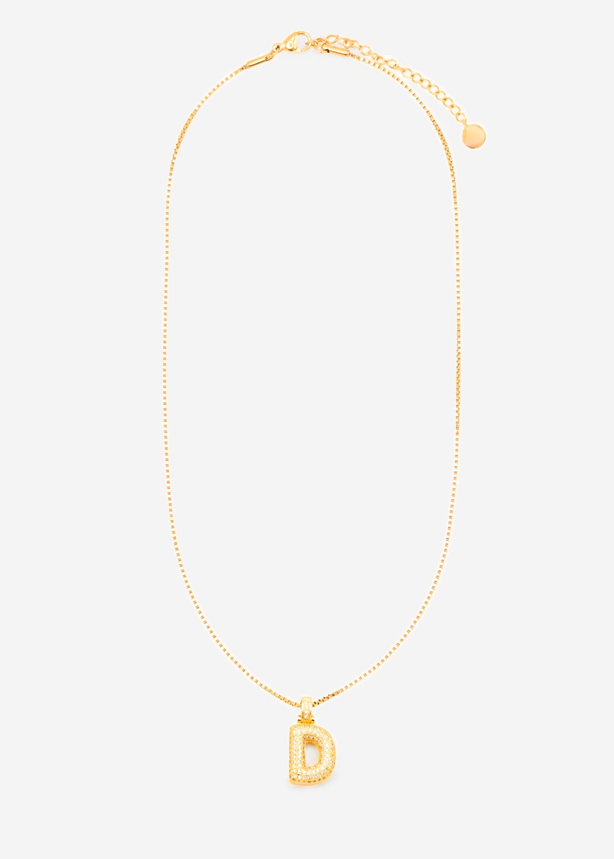 Buchstaben Kette - D - gold