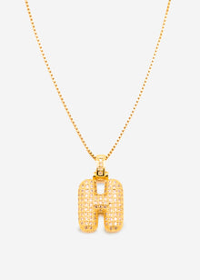 Buchstaben Kette - H - gold