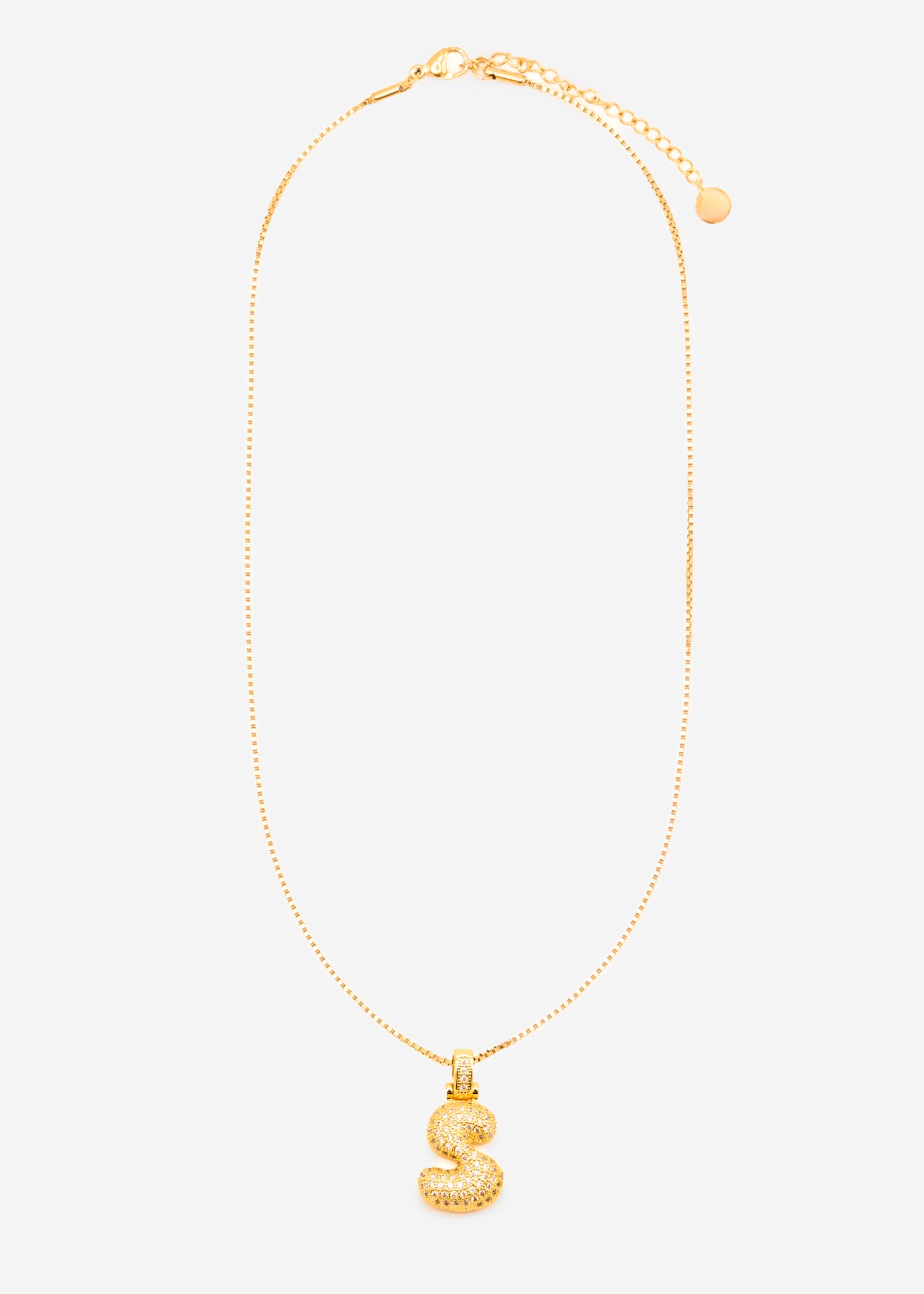 Letter necklace - S - gold