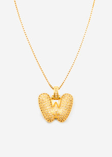 Buchstaben Kette - W - gold