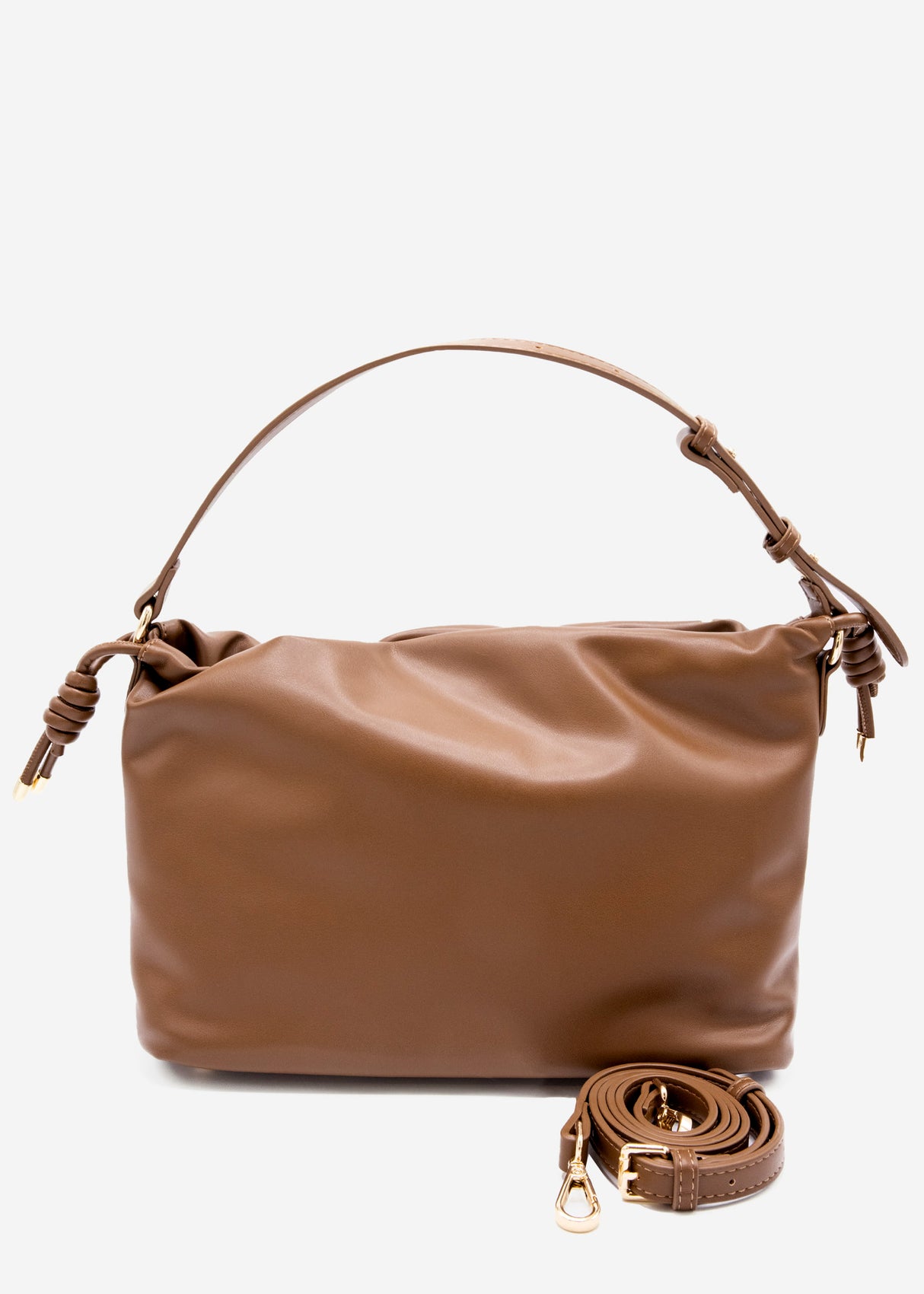 Bucket bag made of synthetic leather - brown