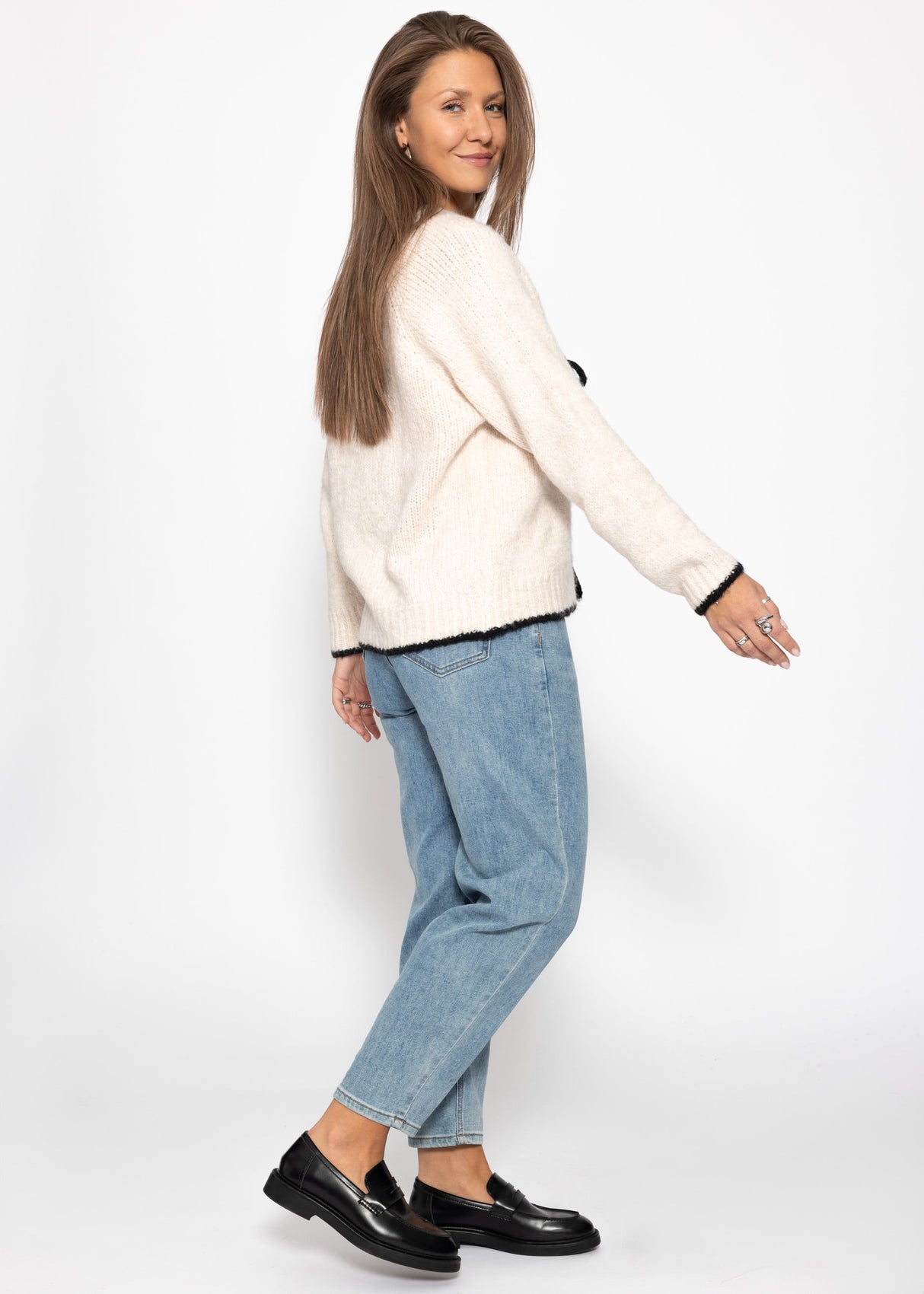 Cardigan mit Schleifenverschluss - beige