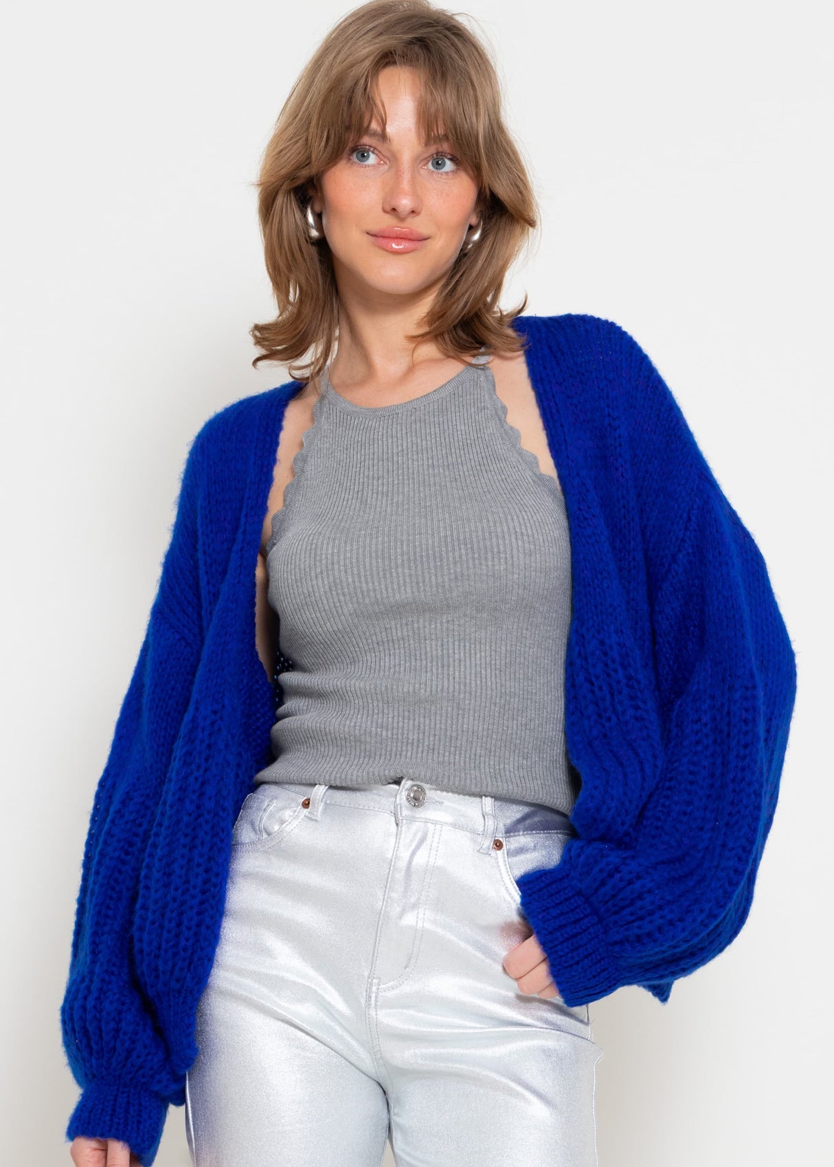 Cardigan with structure - royal blue
