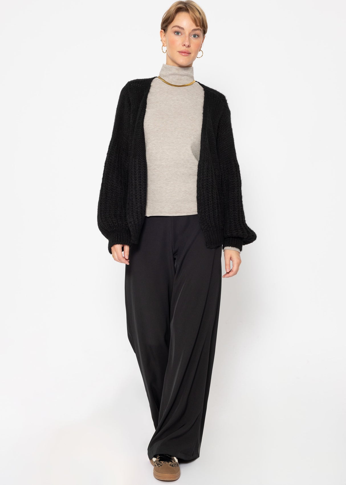 Cardigan mit Struktur - schwarz