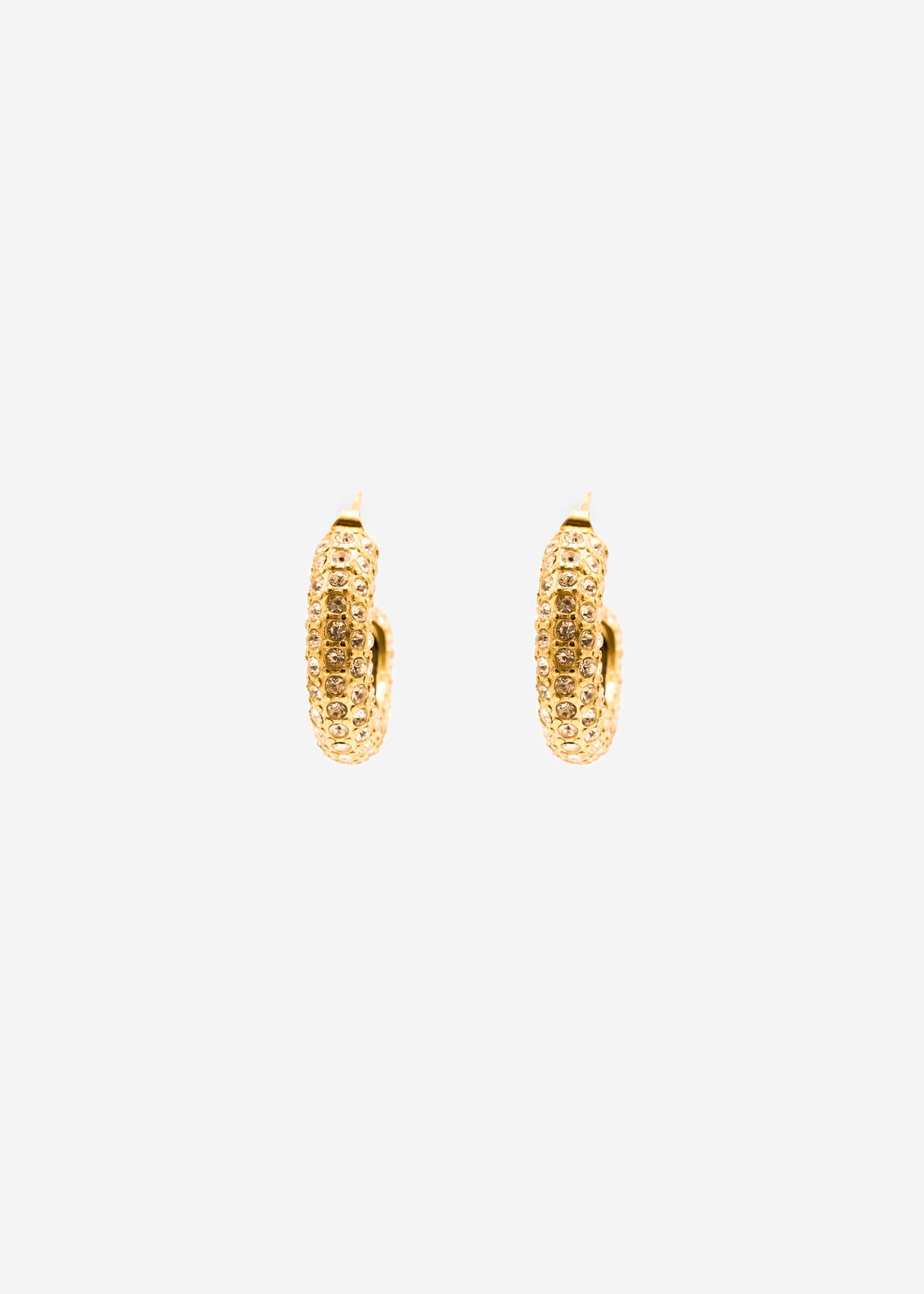 Creolen mit Glitzersteinchen - gold