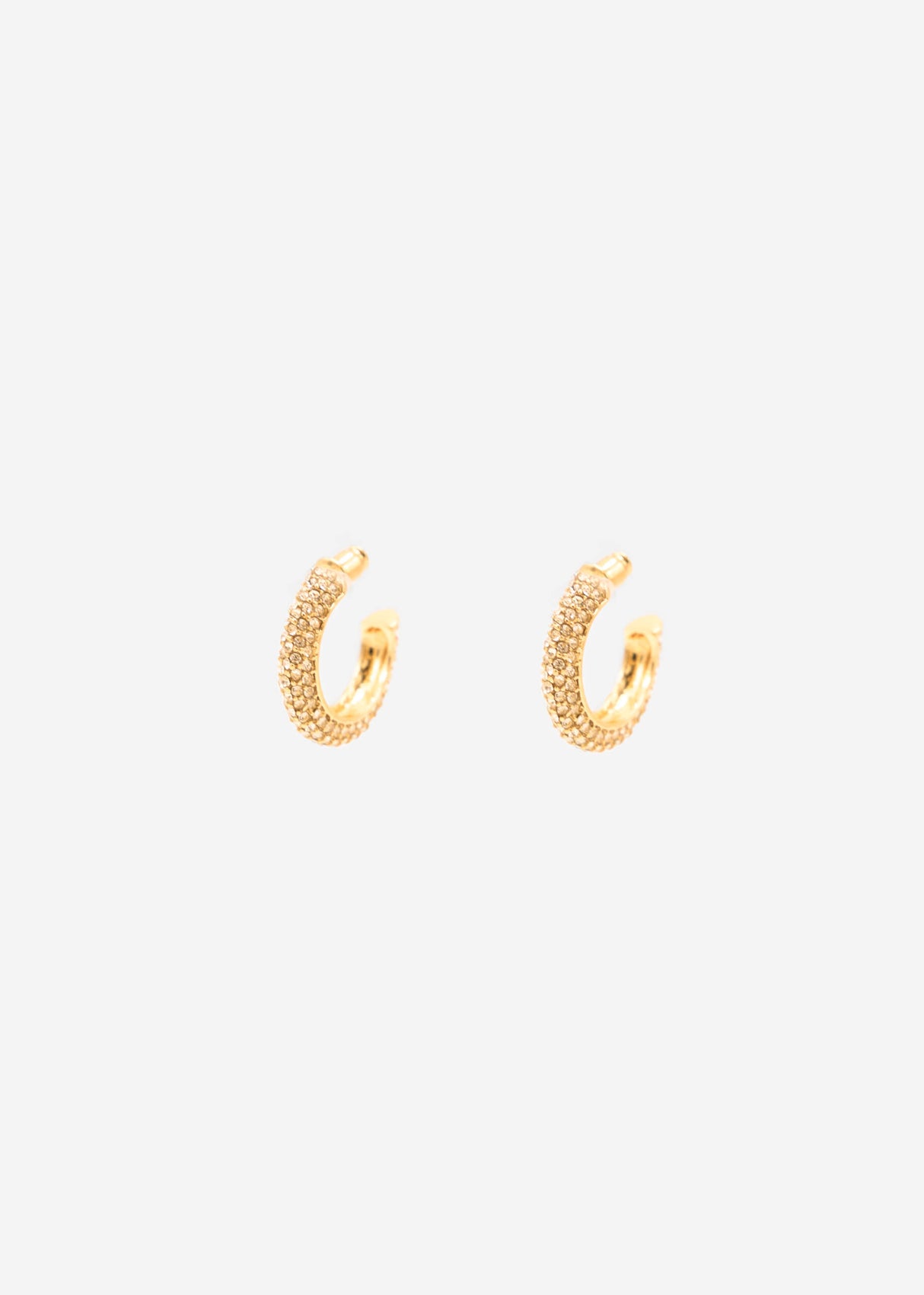 Hoop earrings with glitter stones - gold