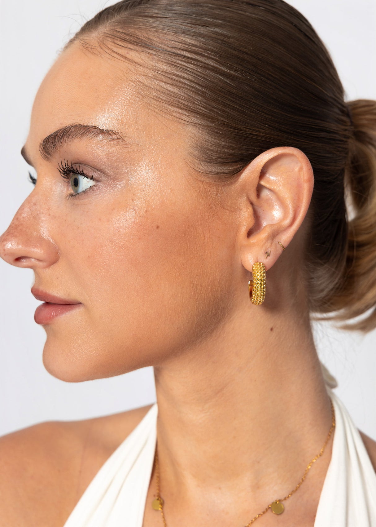 Creolen mit Struktur - gold