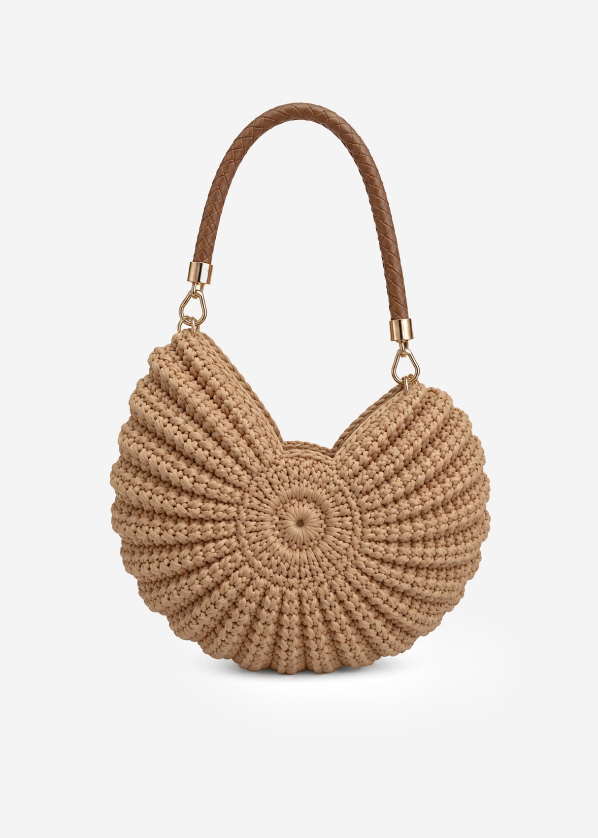 Crochet Muschel Tasche - beige