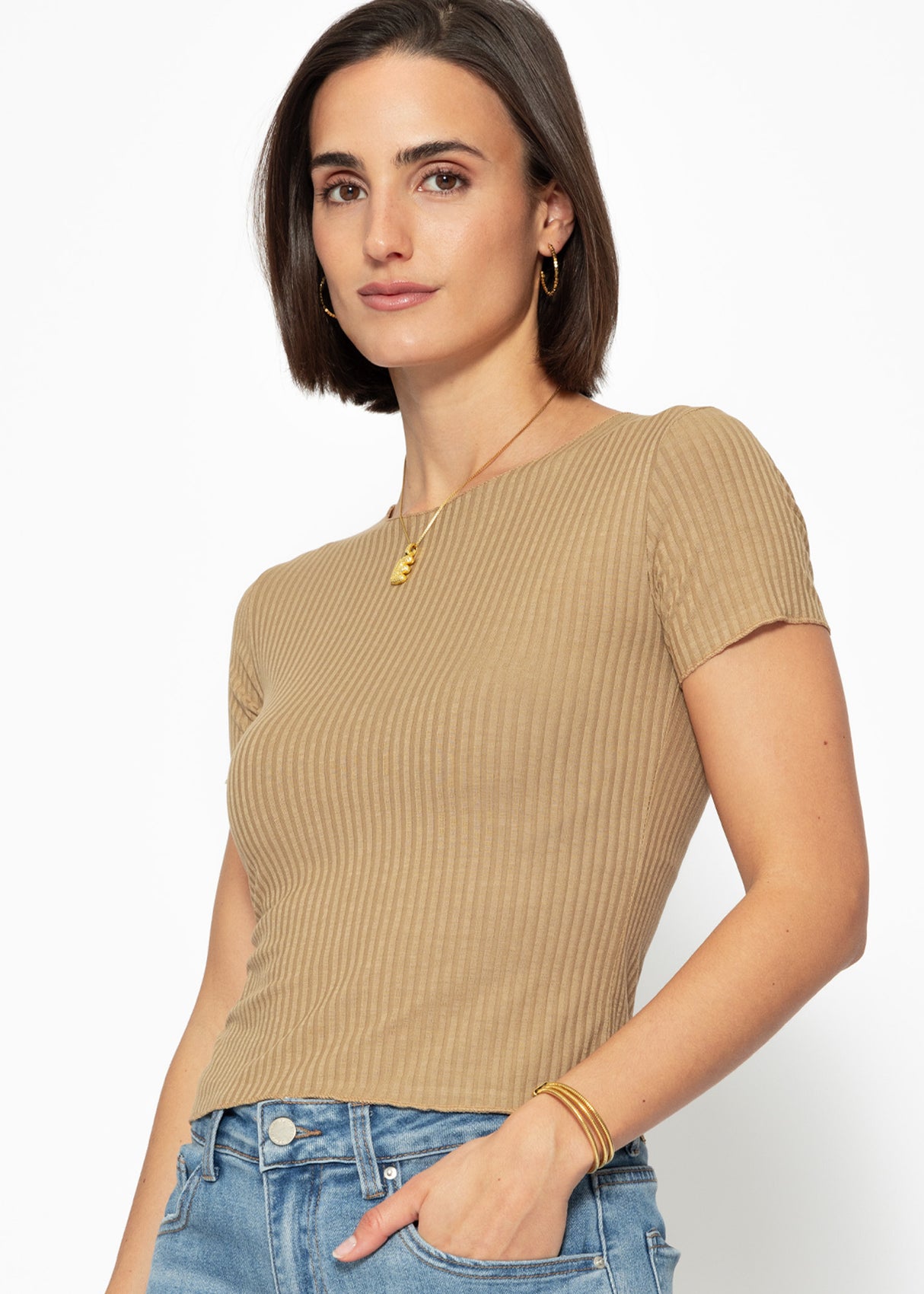 Crop shirt - brown