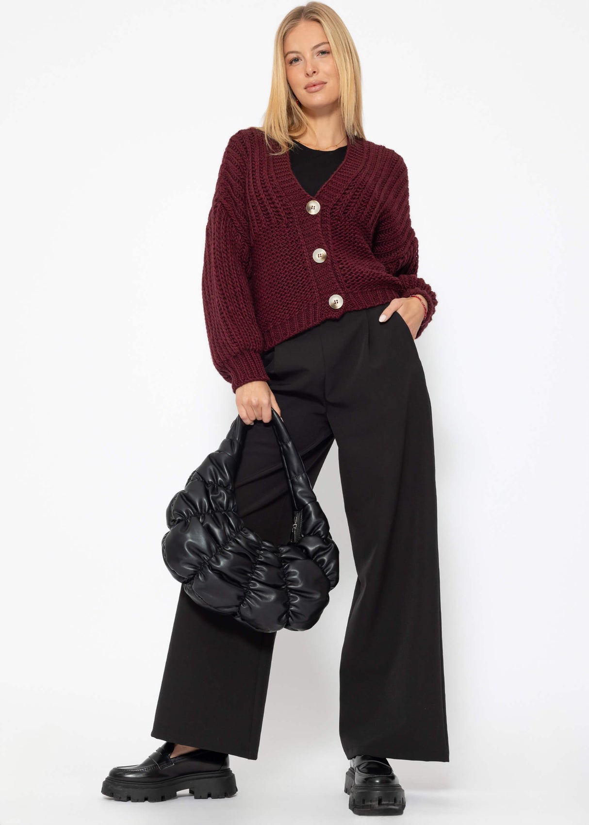 Double-layer ribbed tank top - black