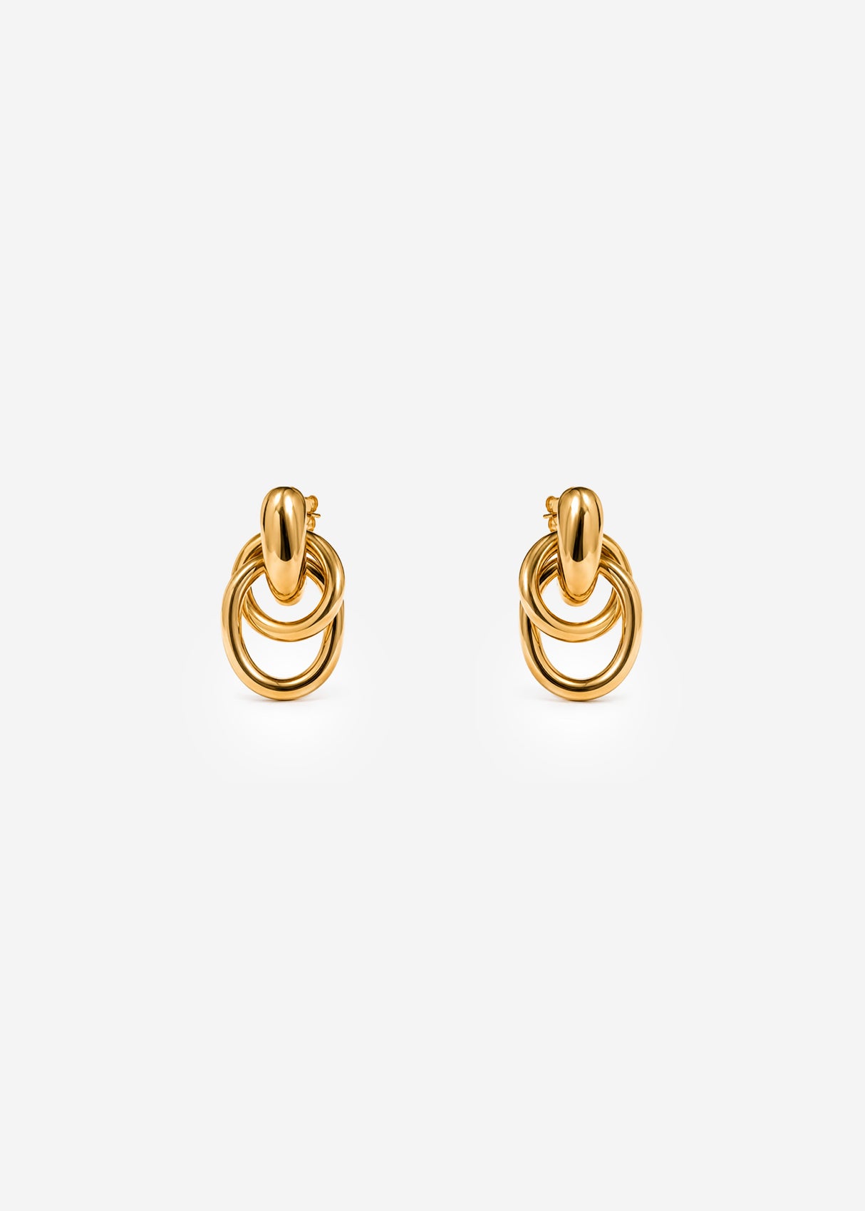 Doppelring Ohrring - gold