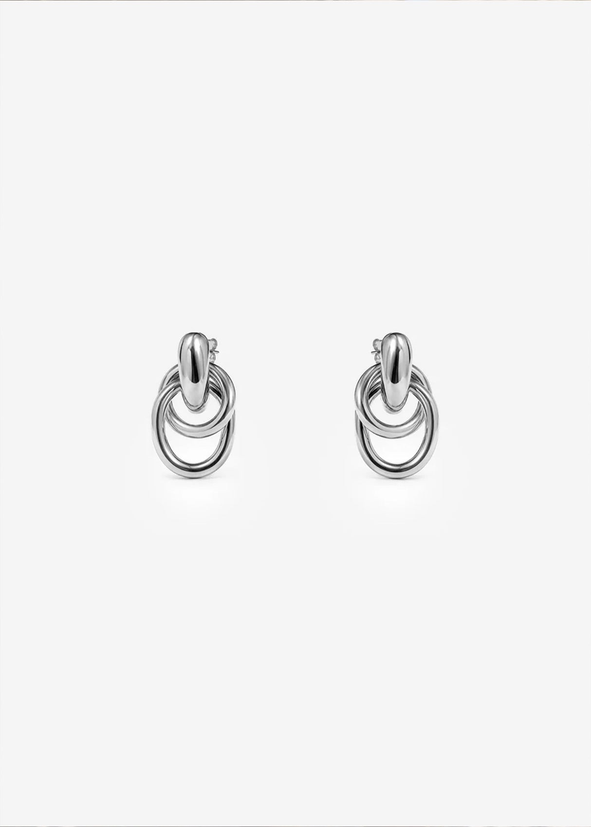 Doppelring Ohrring - silber