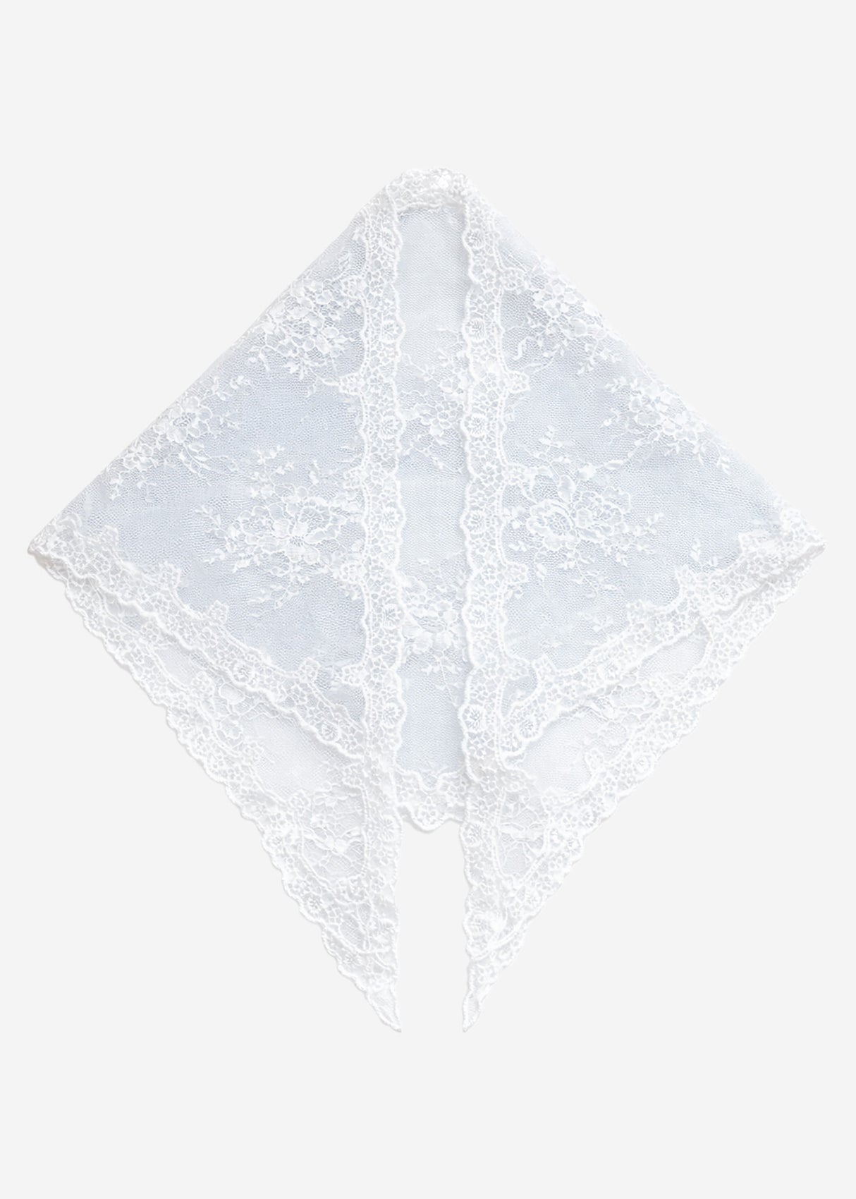 Triangular scarf made of lace - off-white