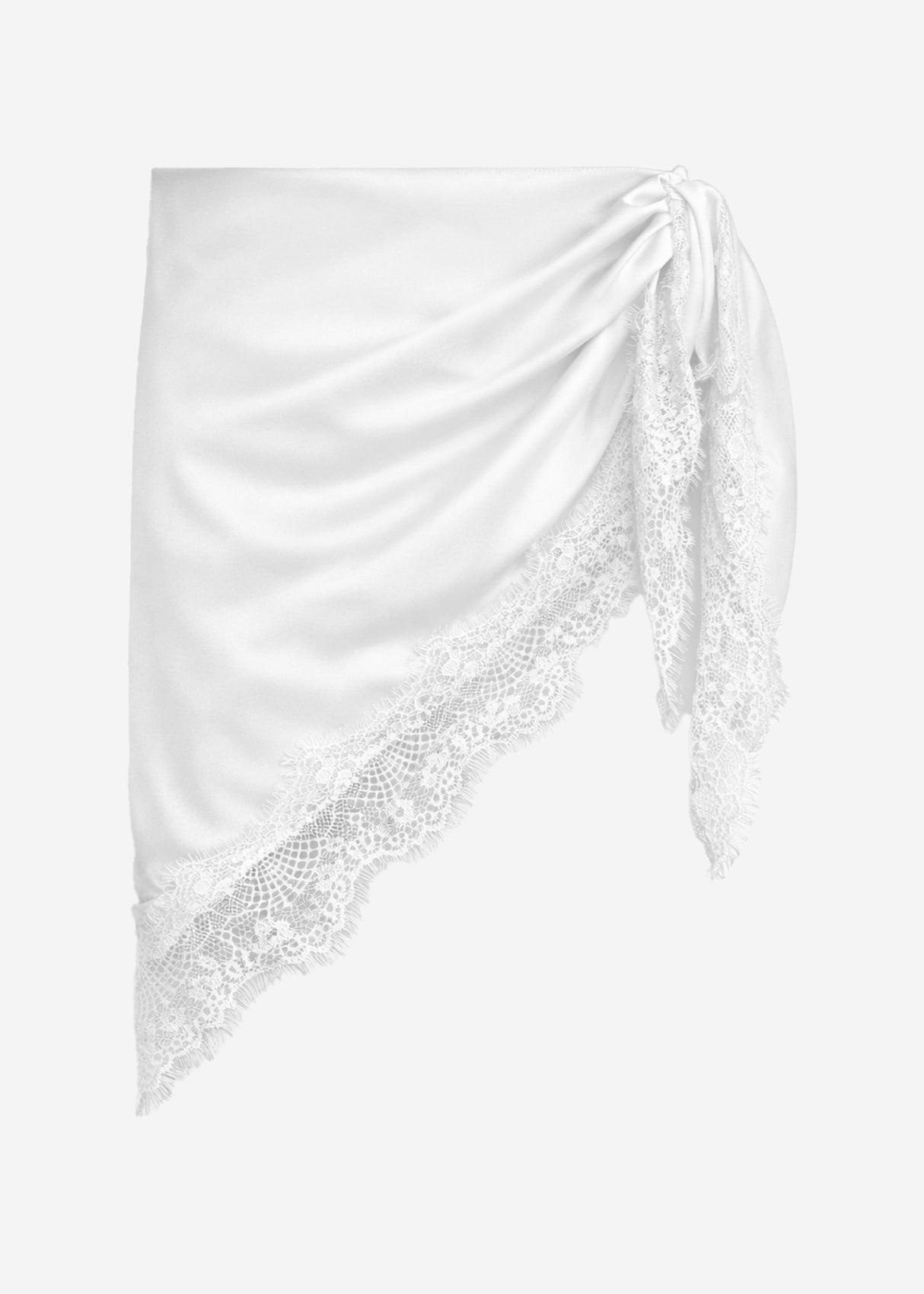 Dreieckstuch mit Spitzenborte - offwhite