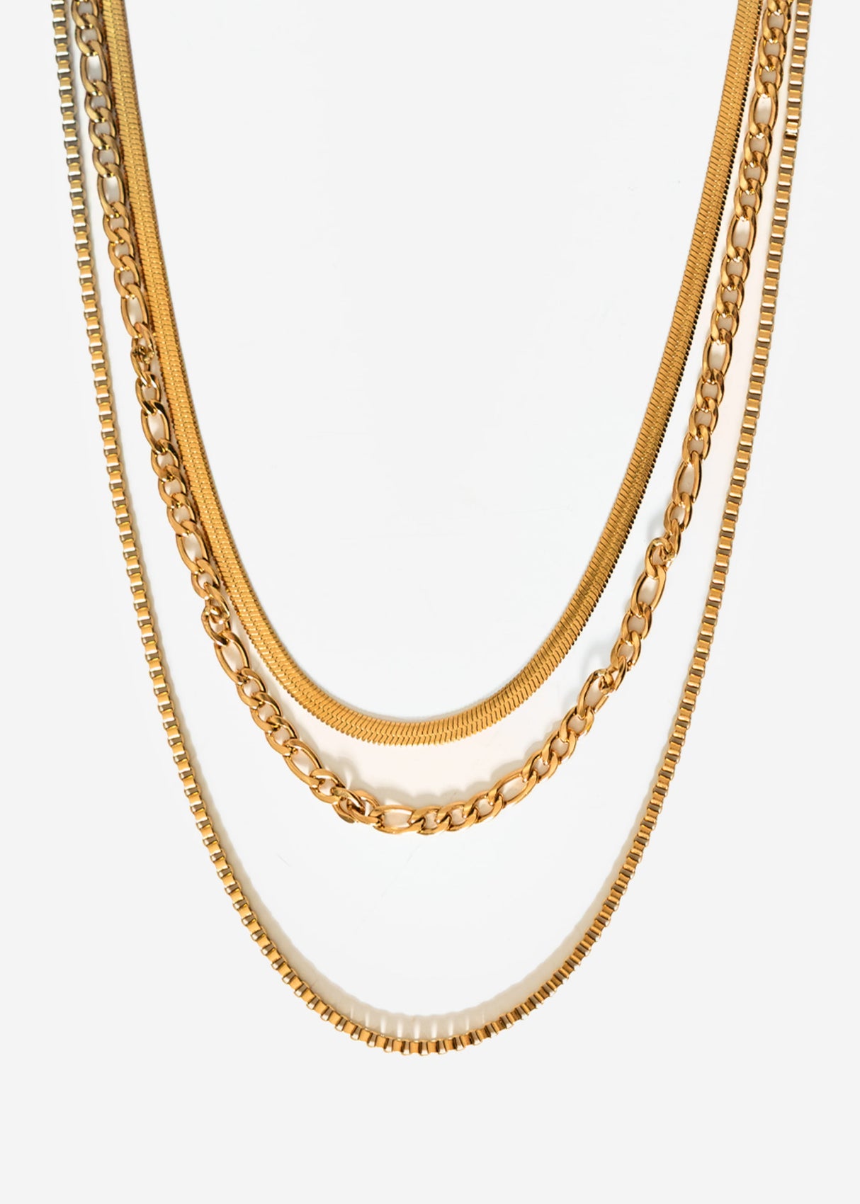Dreilagiges Halsketten Set - gold