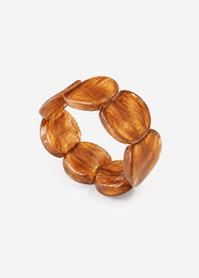 Elastisches Statement Armband - hellbraun