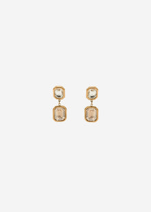 Elegant earrings with light gemstones - gold