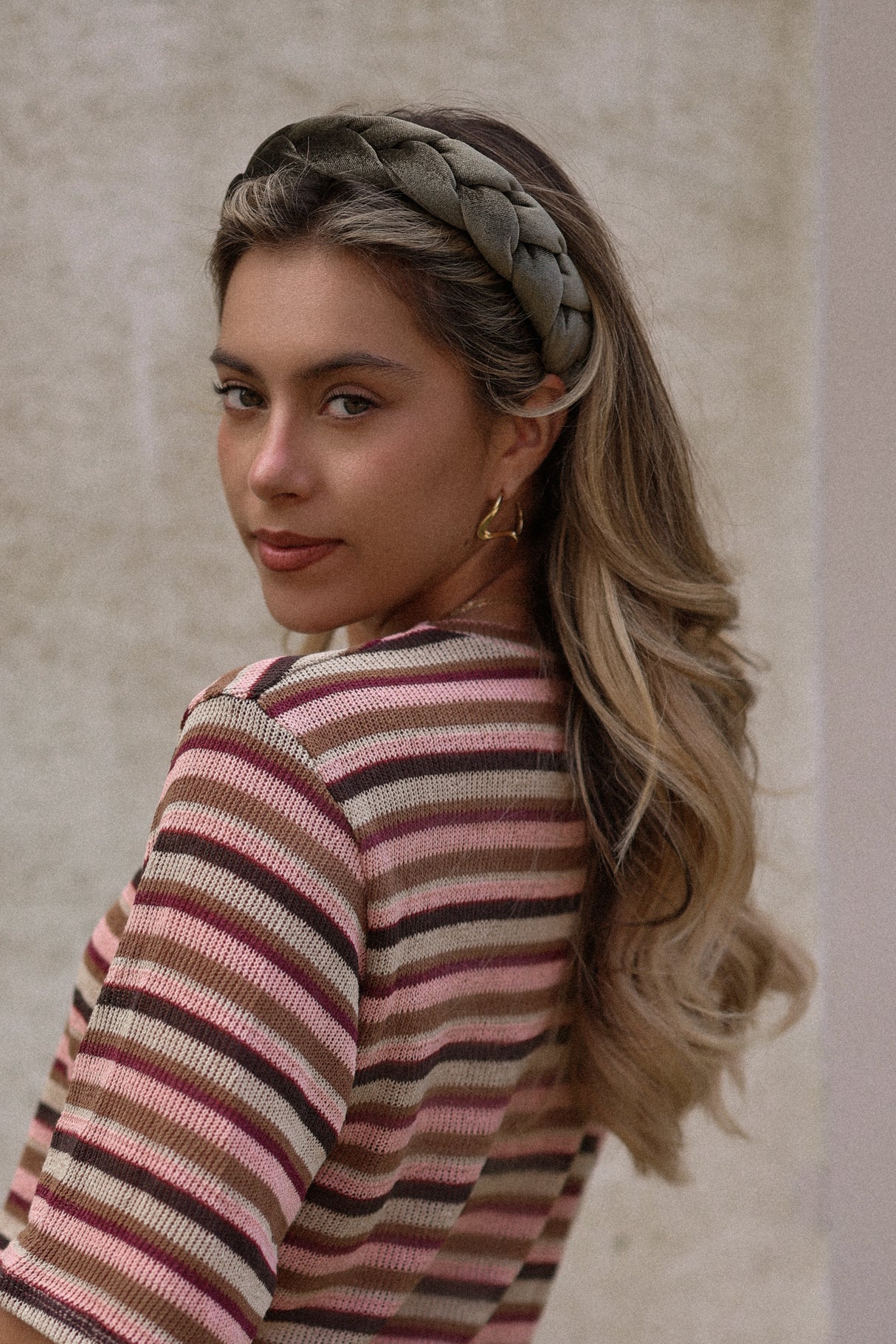 Geflochtener Samthaarreif - khaki