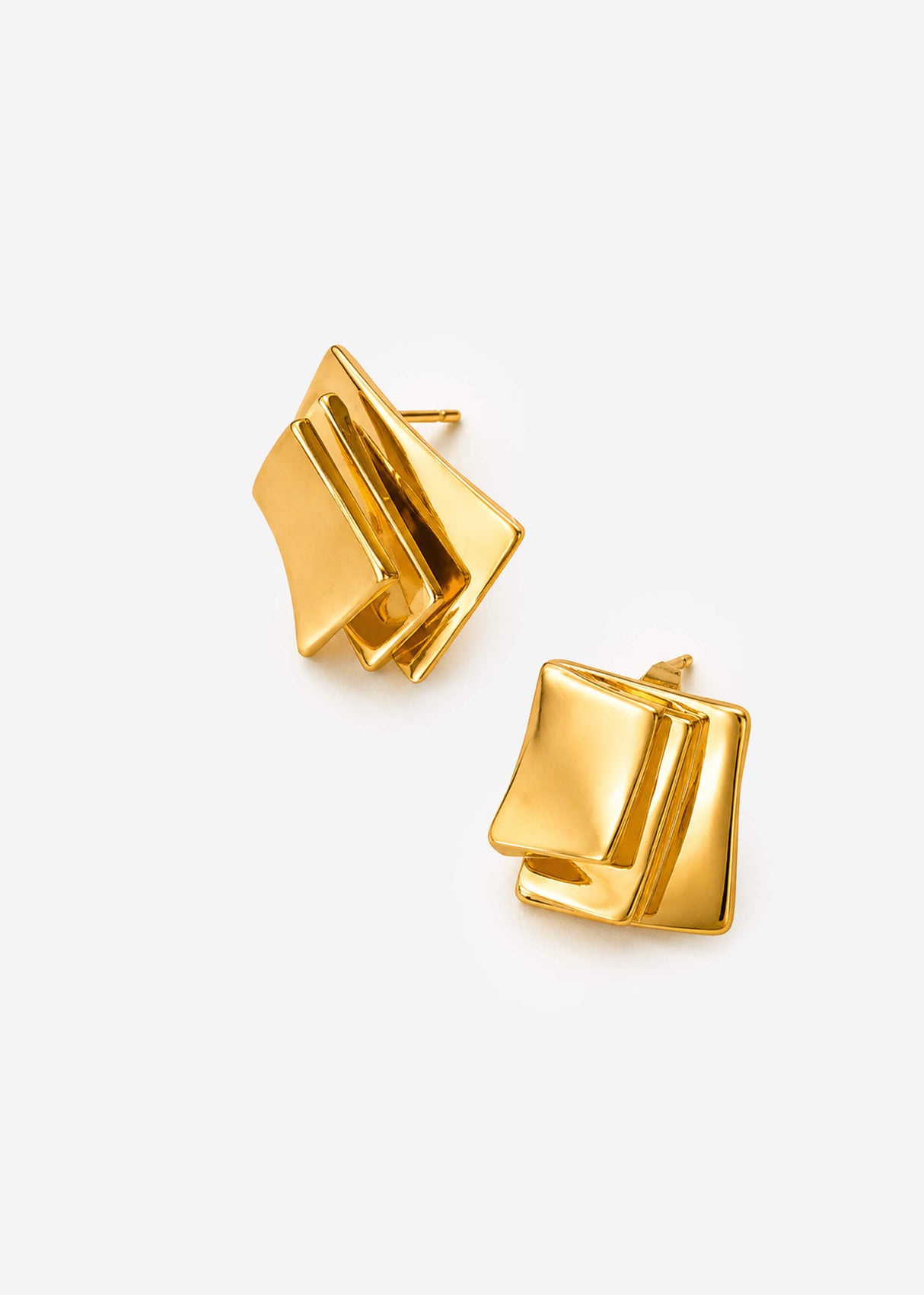 Geometrische Statement Ohrringe - gold