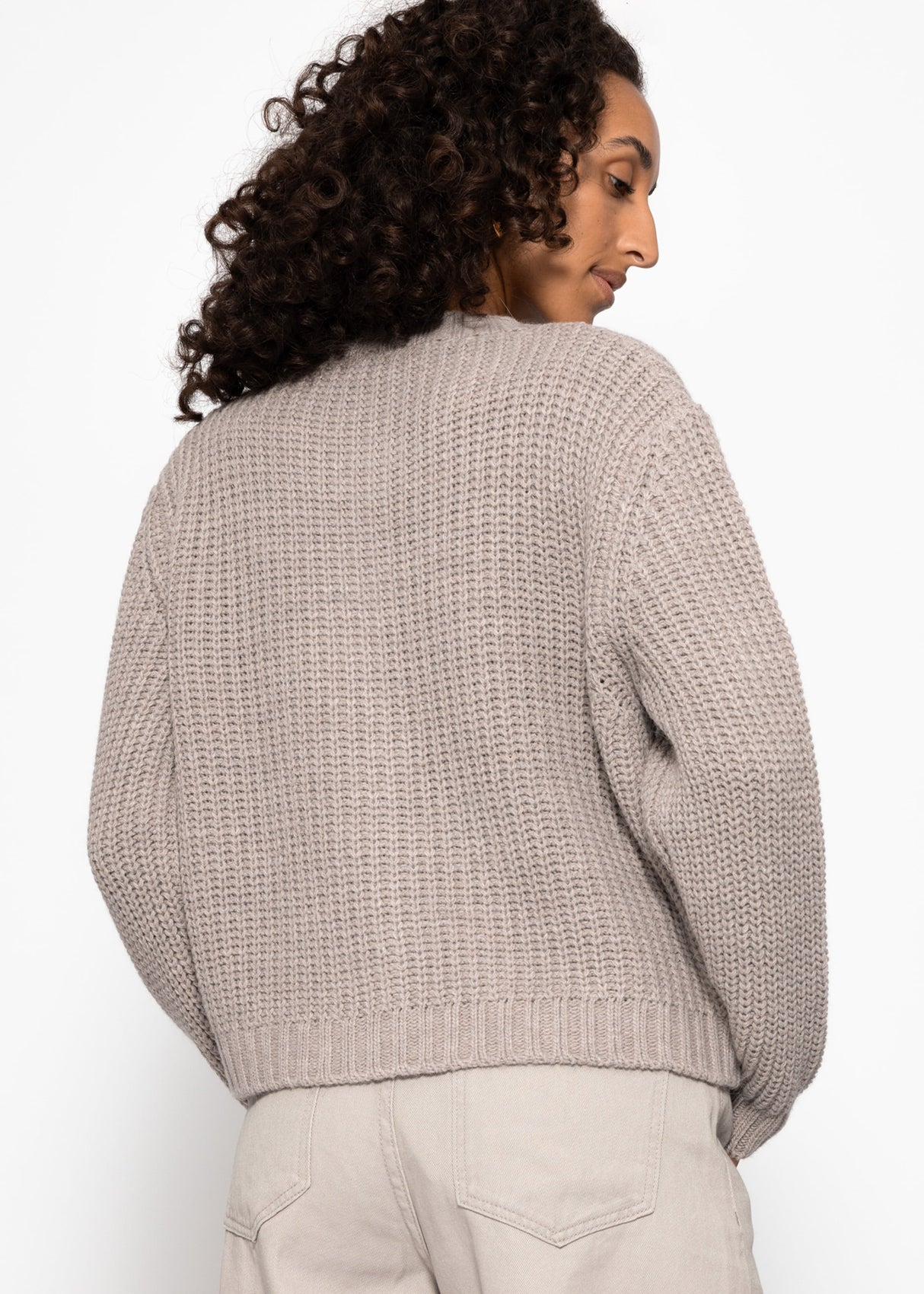 Cardigan with button placket and bags - pink