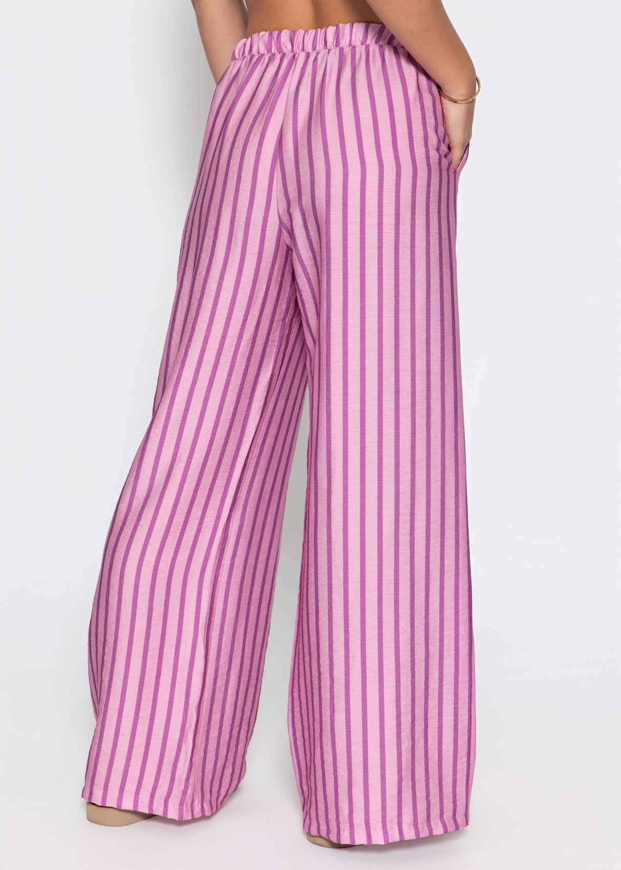 Gestreifte Hose - rosa