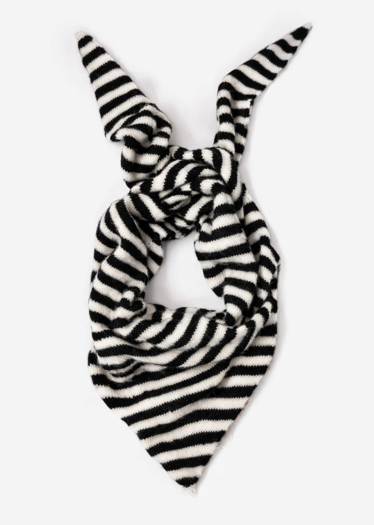 Gestreifter Dreiecksschal - schwarz-offwhite