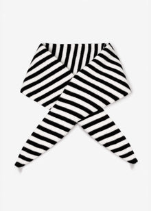 Striped triangle scarf - off-white-black