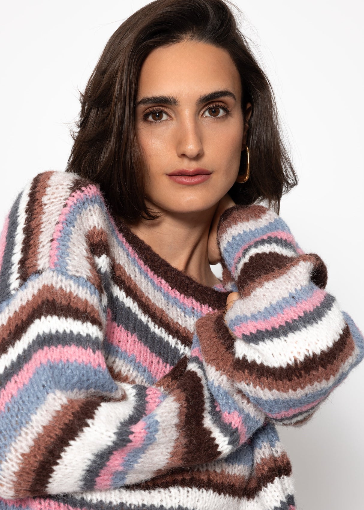 Striped sweater - pink blue