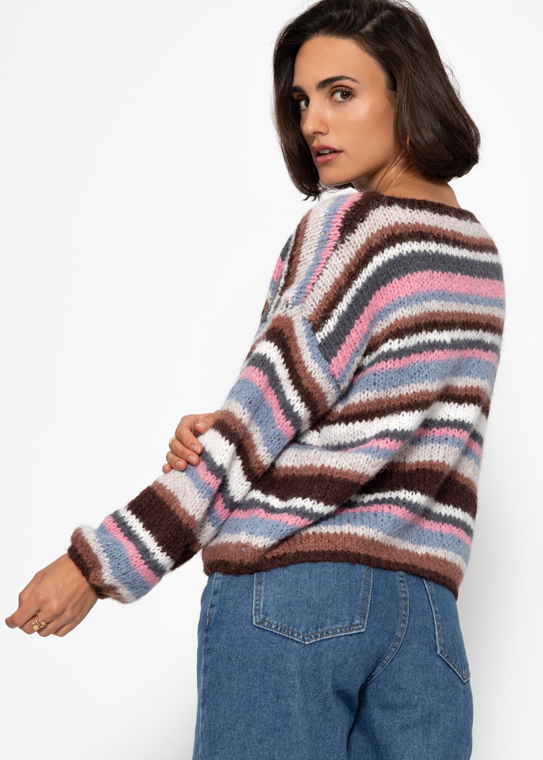 Striped sweater - pink blue