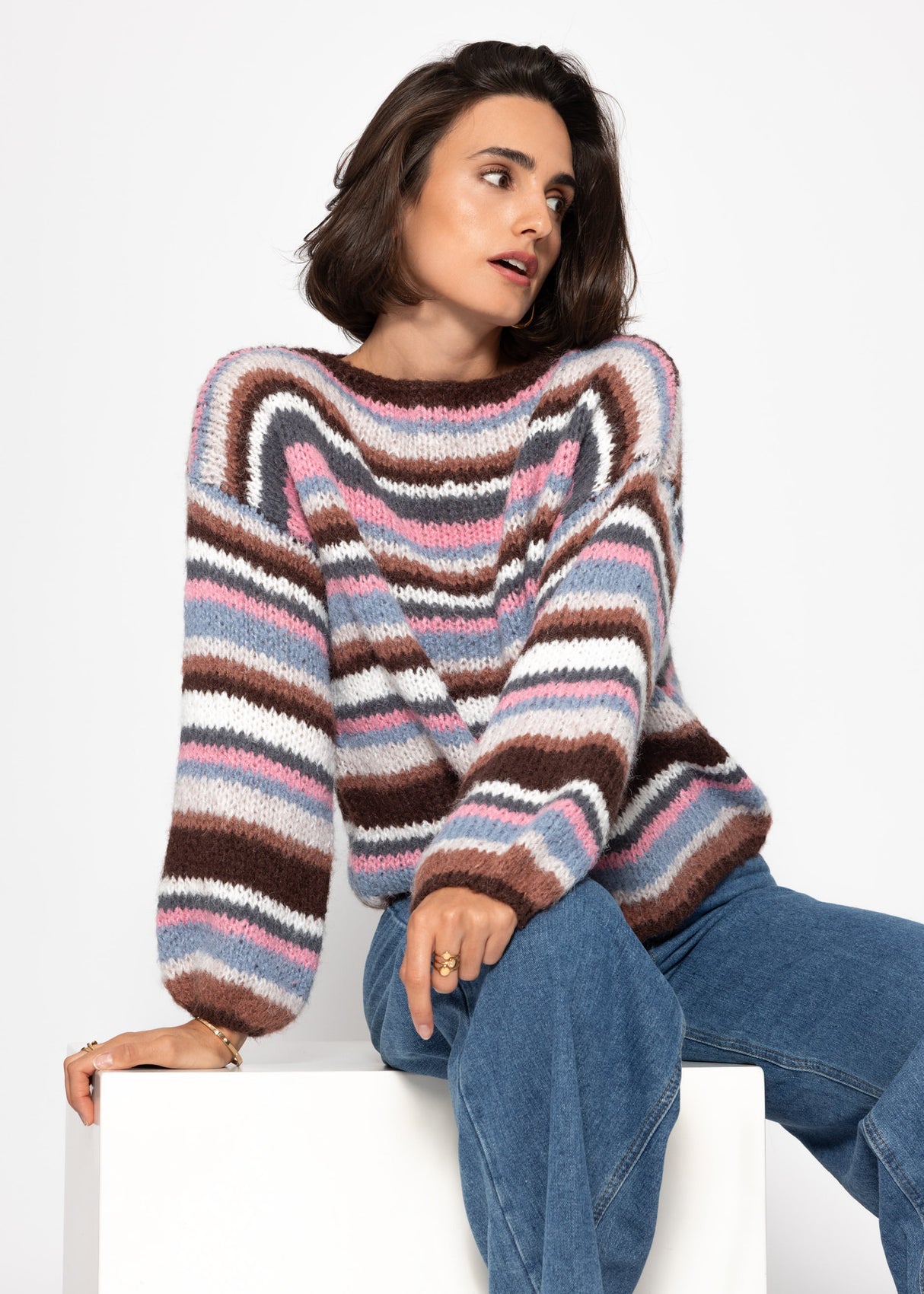 Striped sweater - pink blue