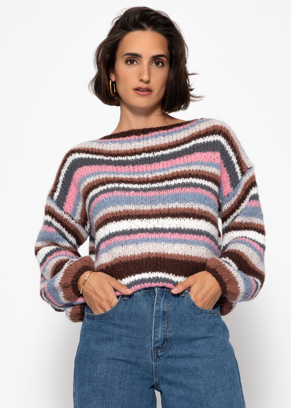 Striped sweater - pink blue
