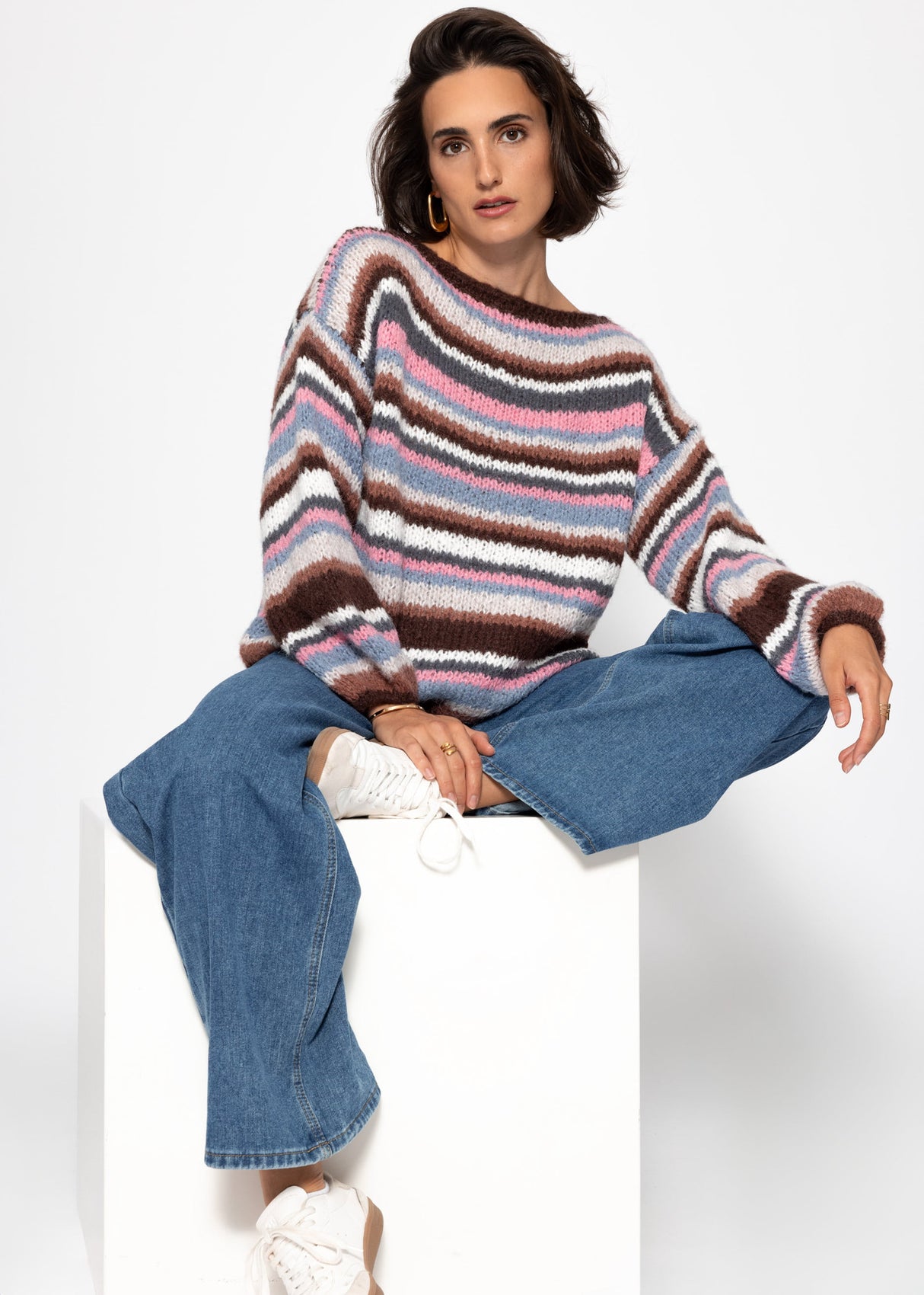 Striped sweater - pink blue