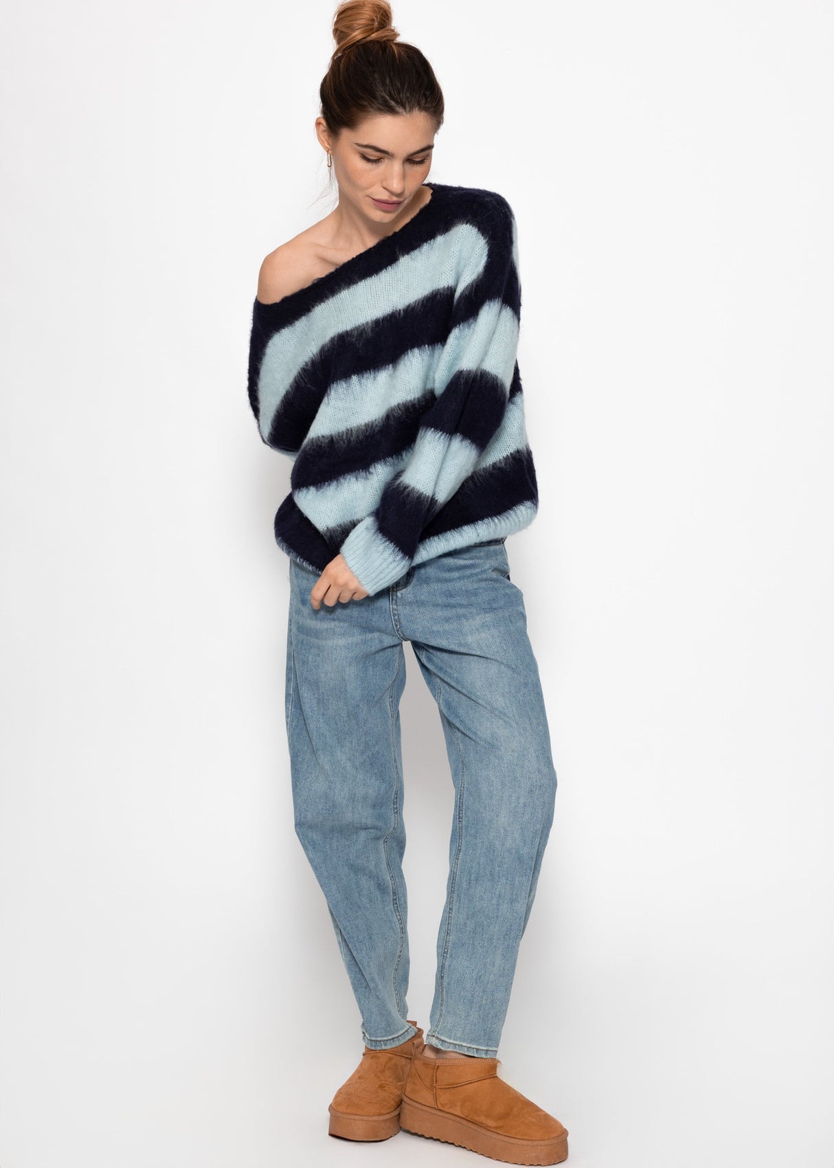 Striped sweater - blue -bright blue