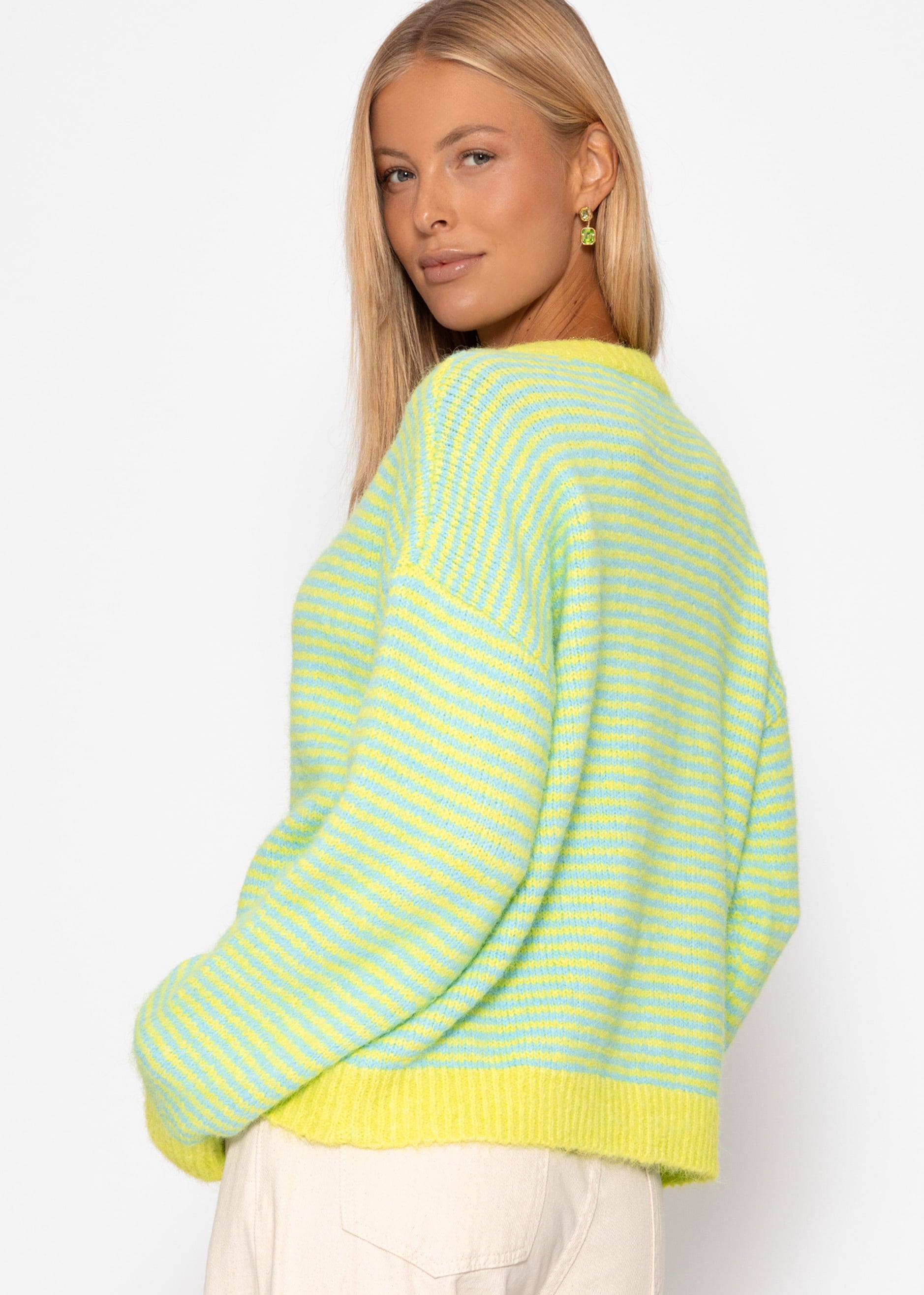 Striped sweater - green -blue