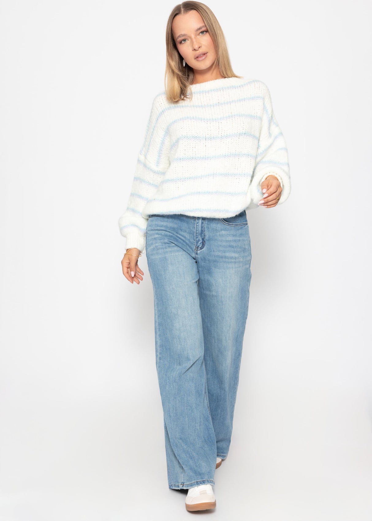 Striped sweater - offwhite
