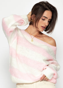 Striped sweater - pink -offwhite