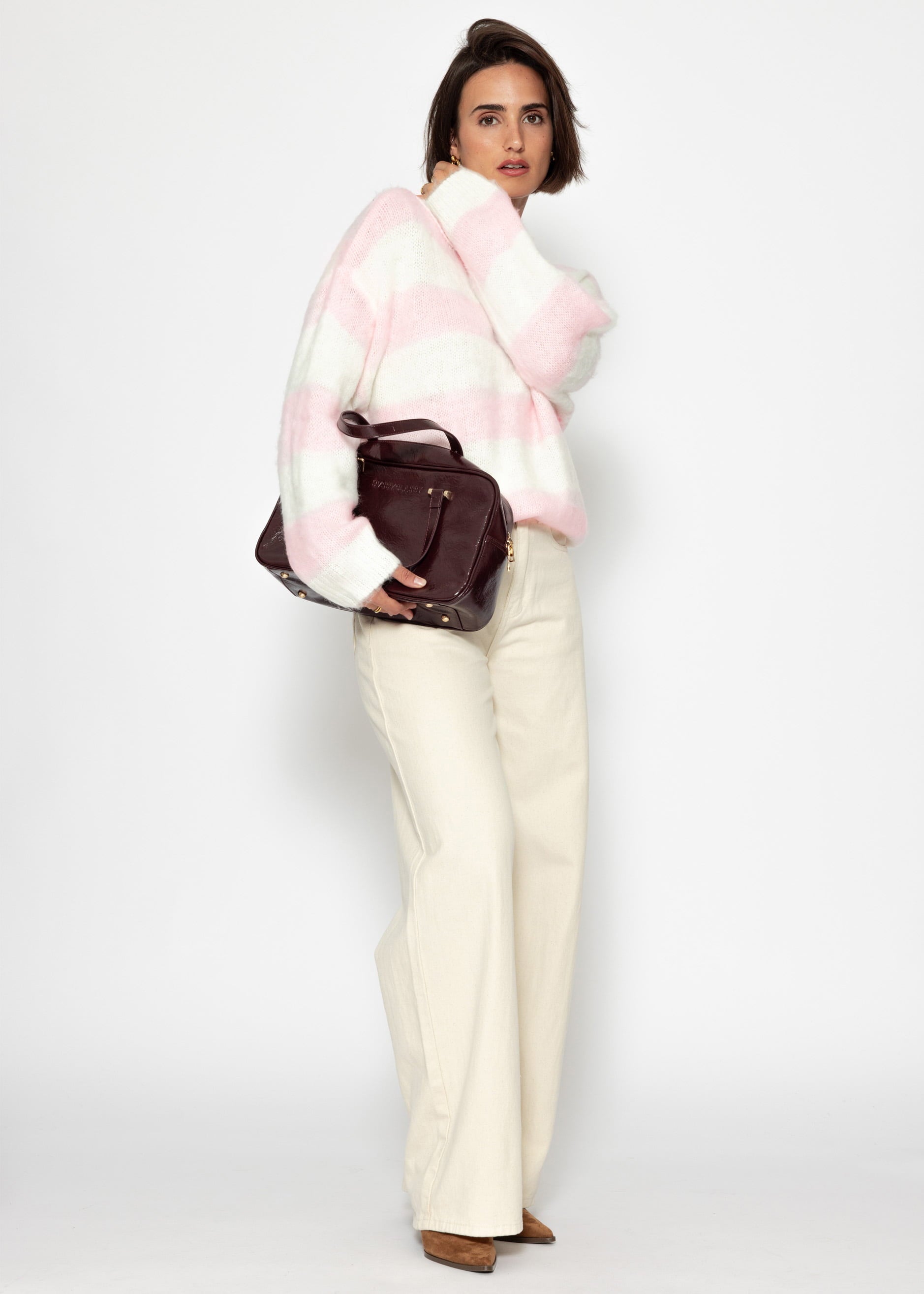 Striped sweater - pink -offwhite