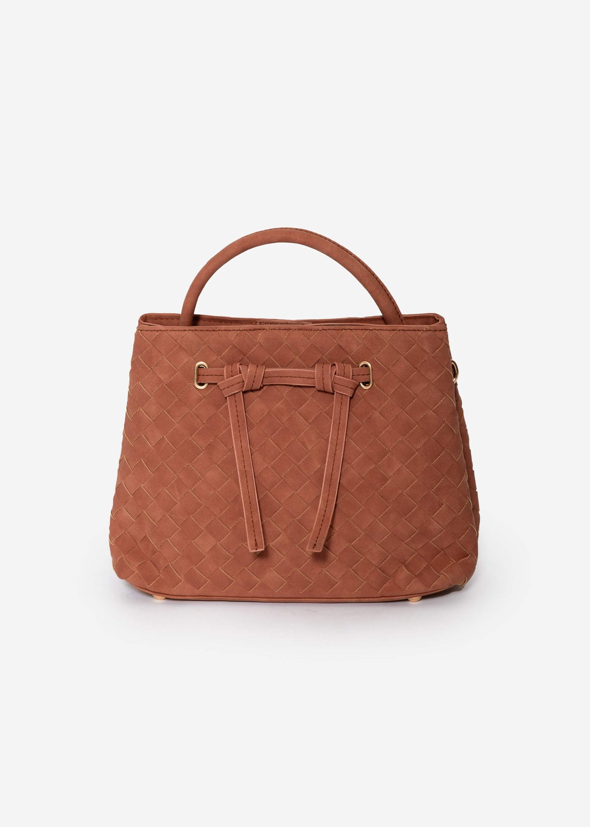 Woven handbag - light brown