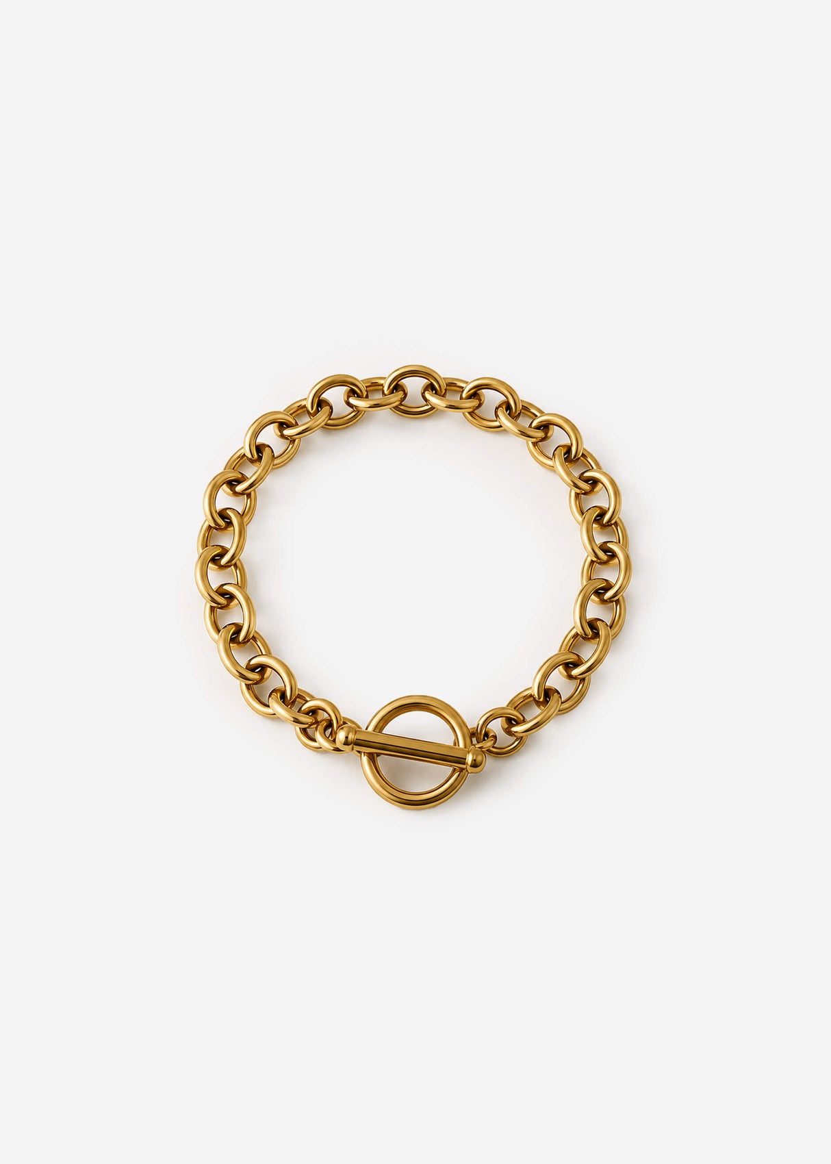 Gliederarmband mit T - Verschluss - gold