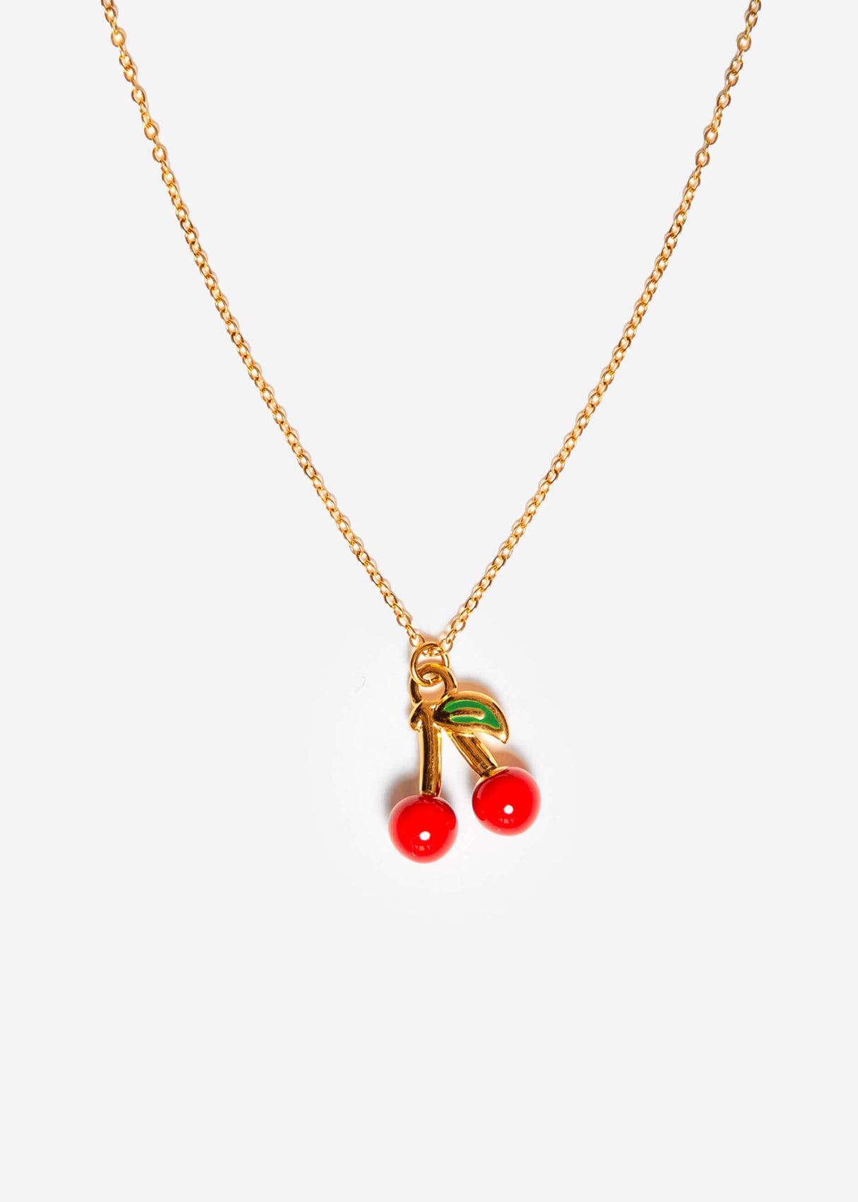 Necklace with cherry - gold