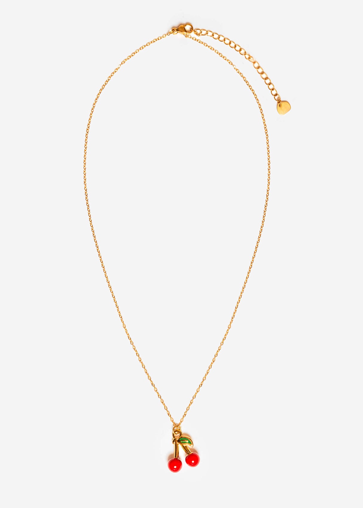 Necklace with cherry - gold